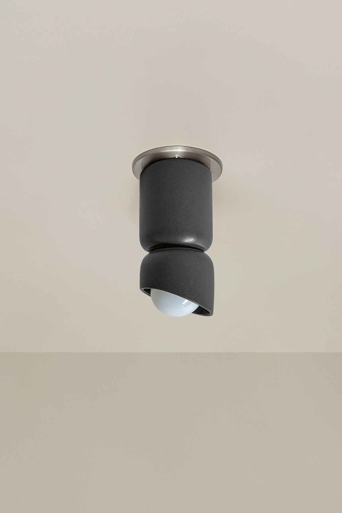 Terra 1.5 Ceiling Light Lead, Brushed Nickel Slim Base Junction Box Adaptor