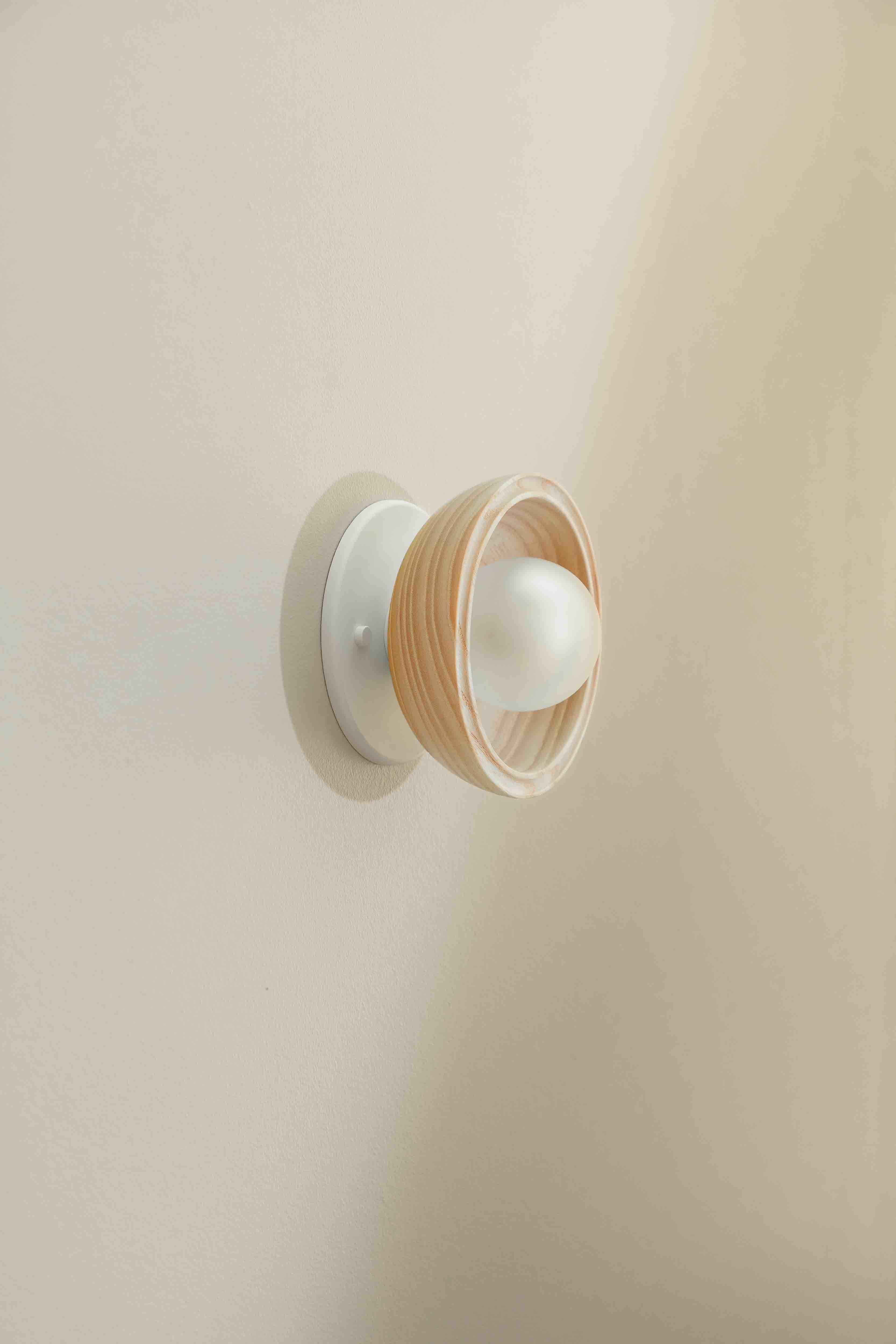 Selene Surface Sconce Mini Ash & White Satin