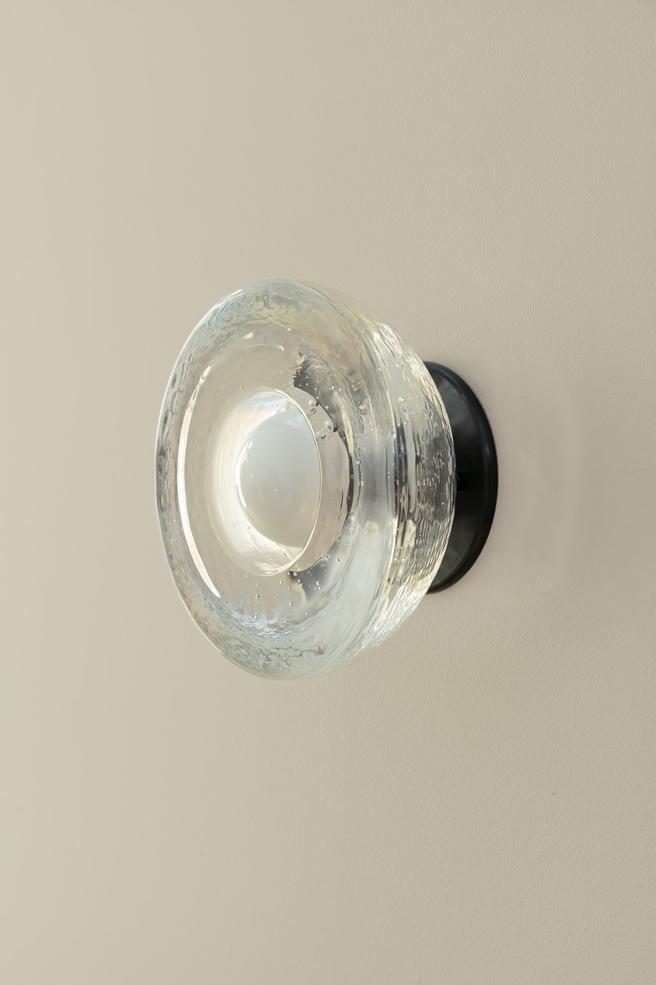 Aurelia Surface Sconce Cast Glass & Brushed Black