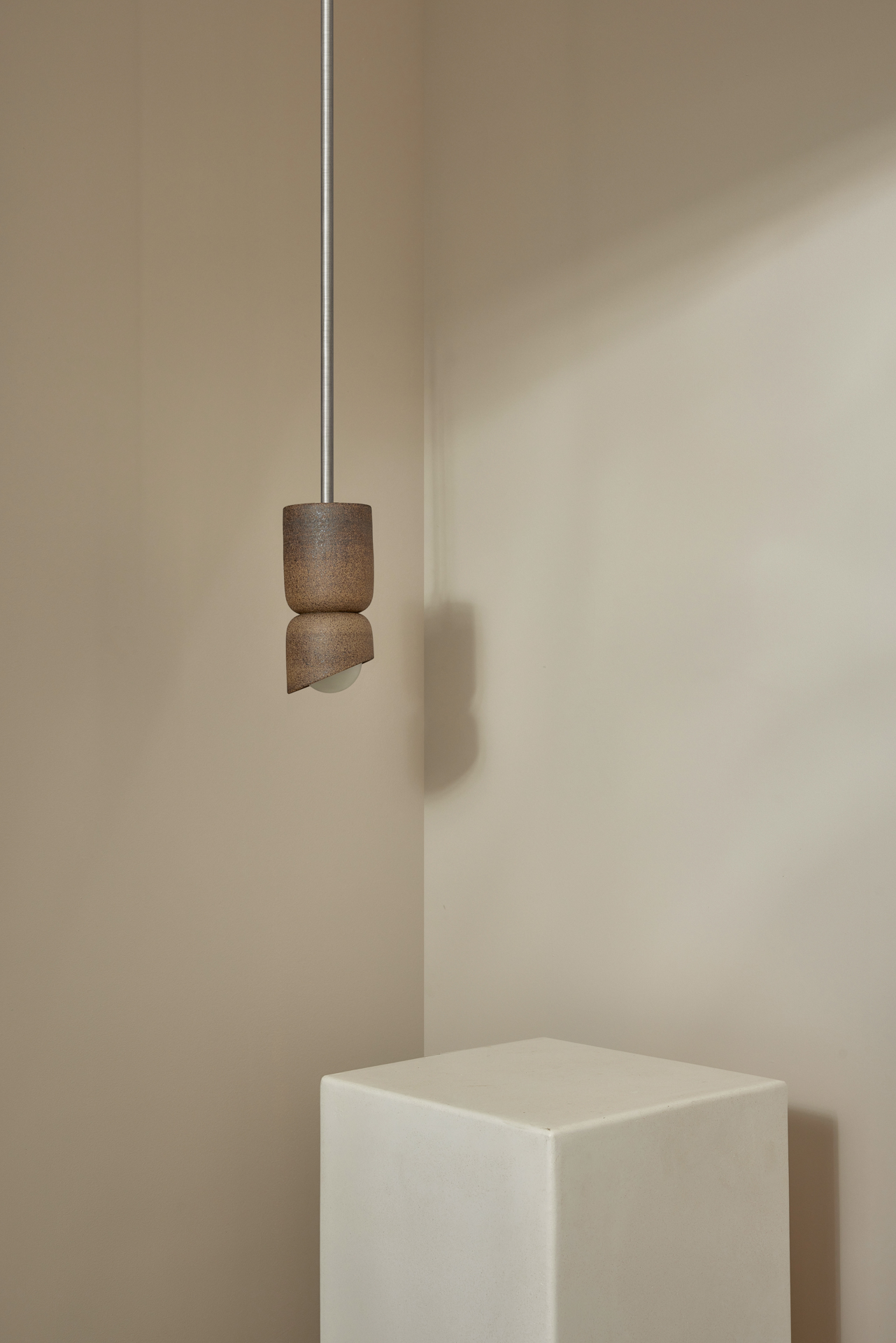Terra 1.5 Pendant Light - Solid Rod Clay, Brushed Nickel