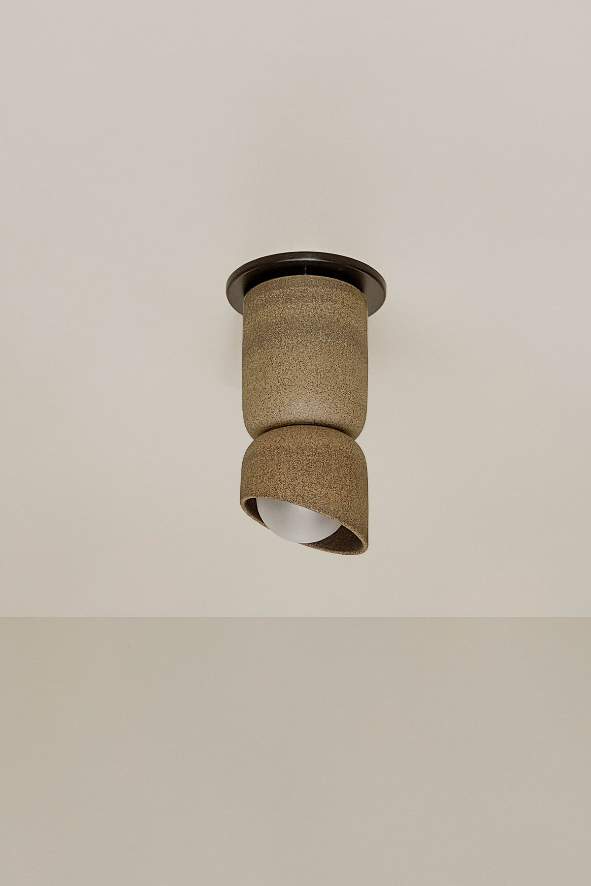 Terra 1.5 Ceiling Light Clay, Brushed Black Slim Base Junction Box Adaptor