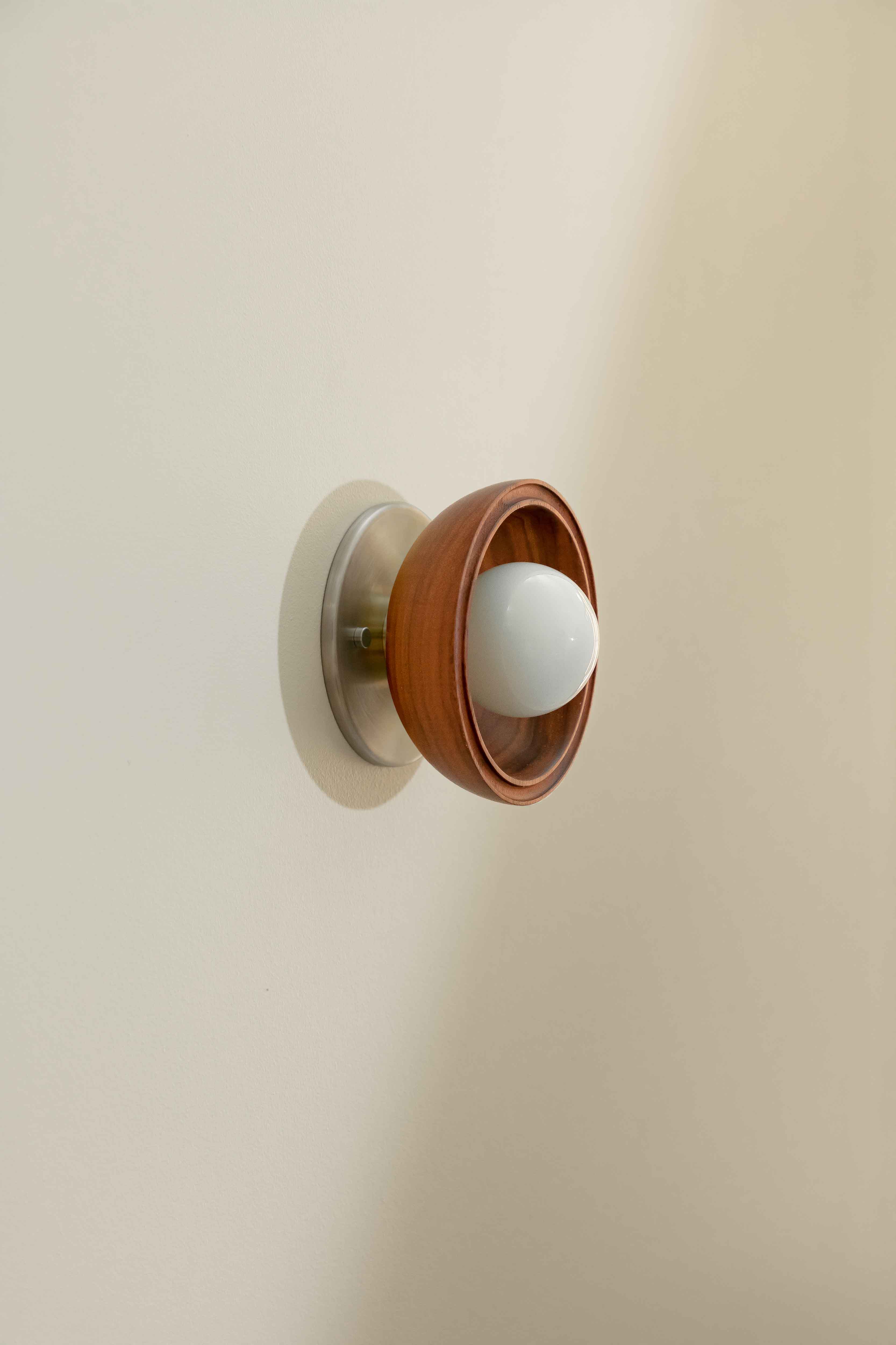 Selene Surface Sconce Mini Walnut & Brushed Nickel