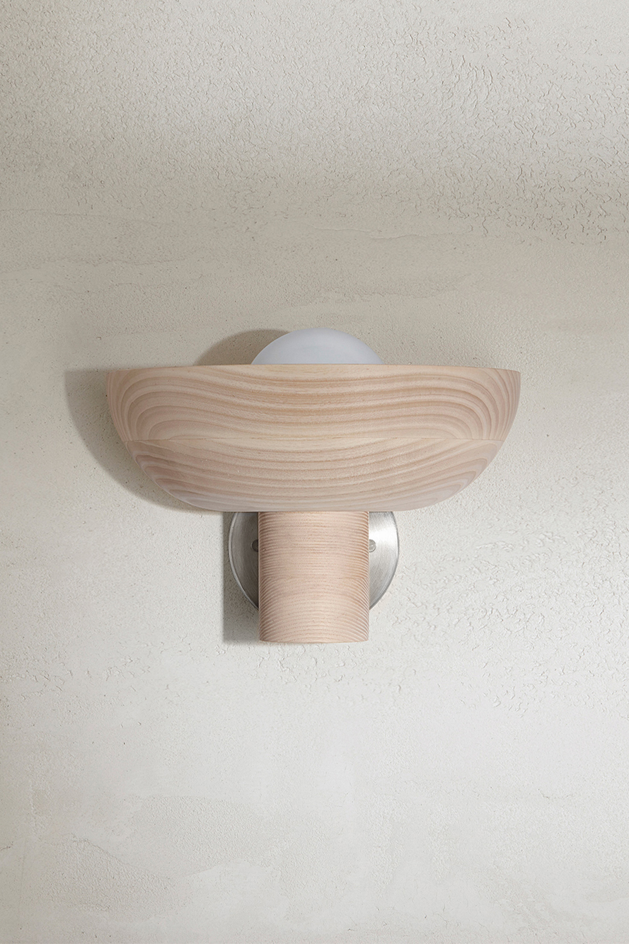Selene Uplight Large Ash & Brushed Nickel