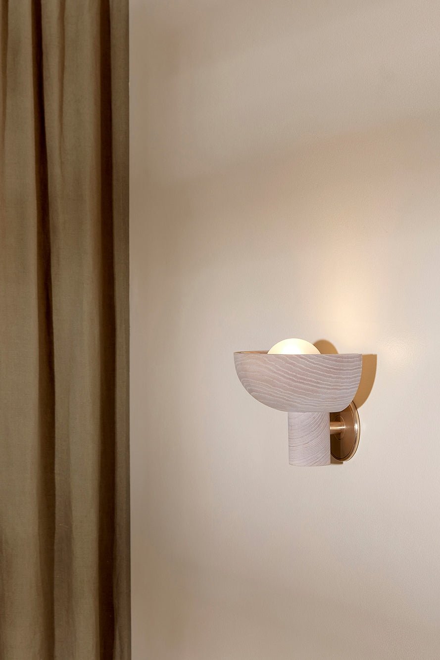 Selene Uplight - Small, Bleached Ash, Brass
