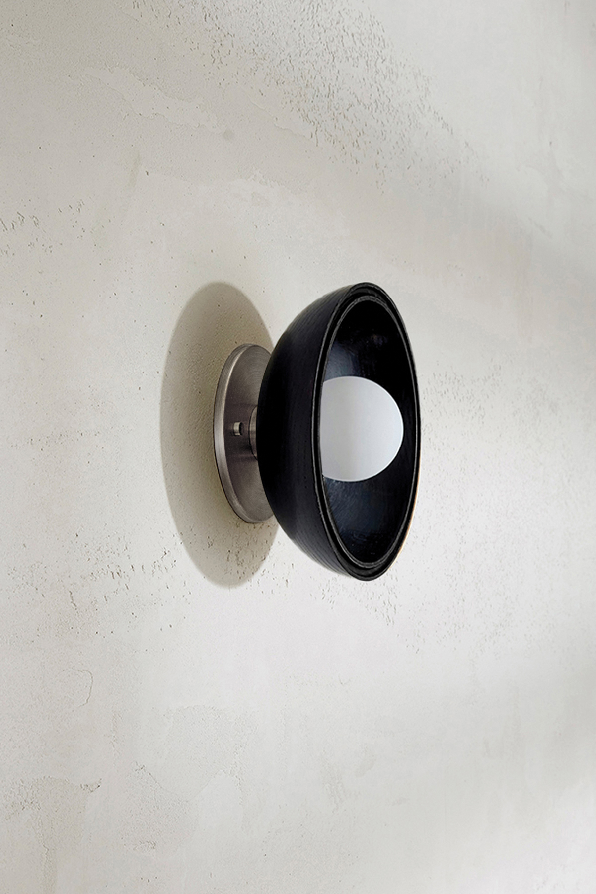 Selene Surface Sconce Small Blackened Ash & Brushed Nickel