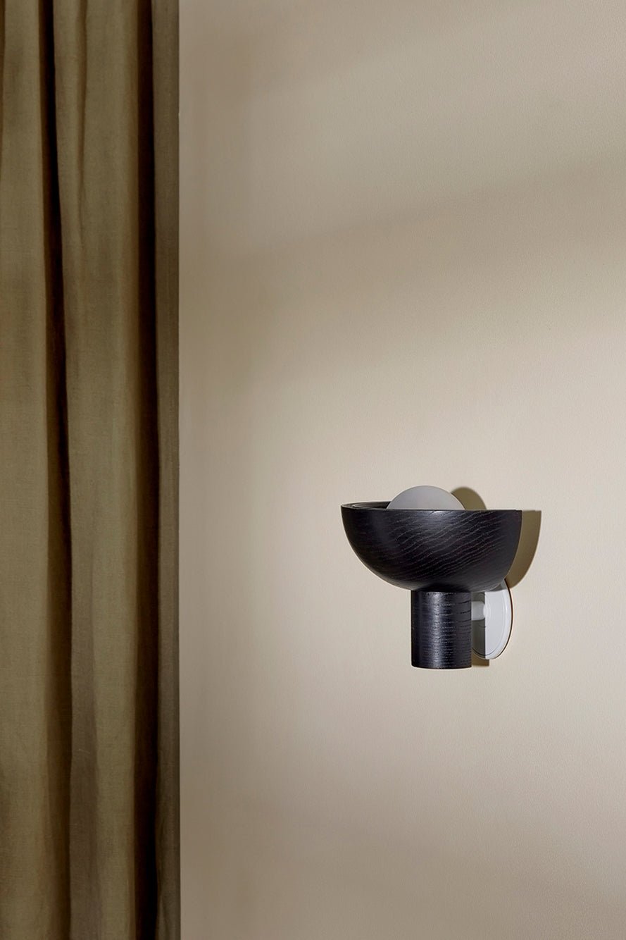 Selene Uplight - Small, Blackened Ash, White Satin