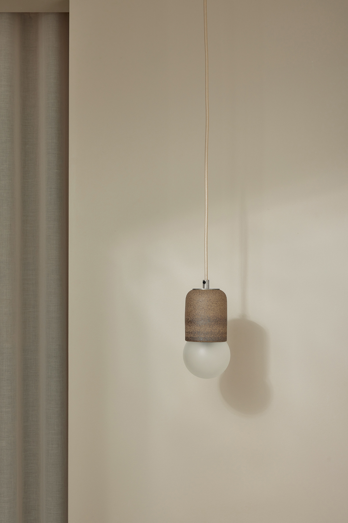 Terra 1 Pendant Light - Fabric Clay, Brushed Nickel