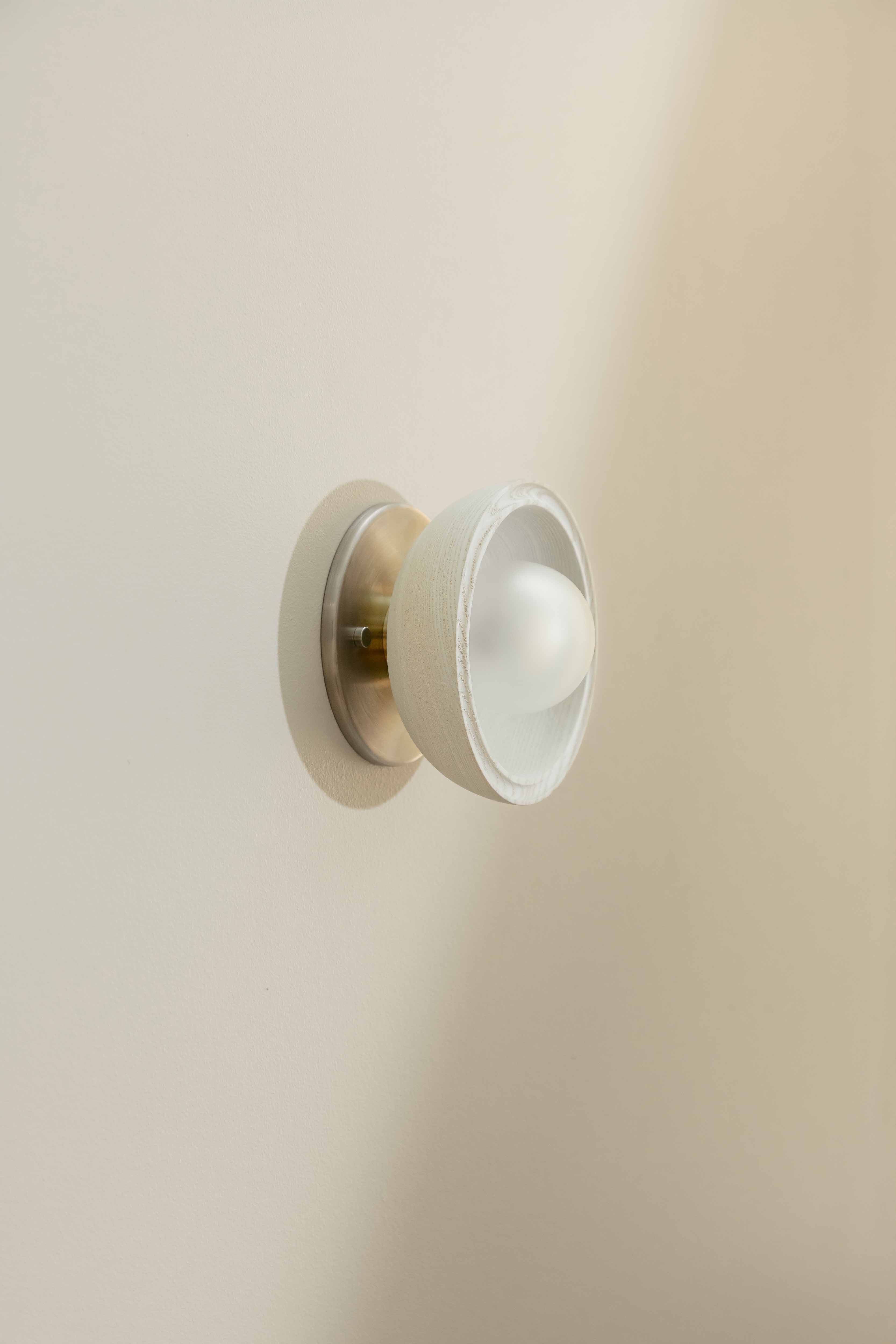 Selene Surface Sconce Mini Bleached Ash & Brushed Nickel