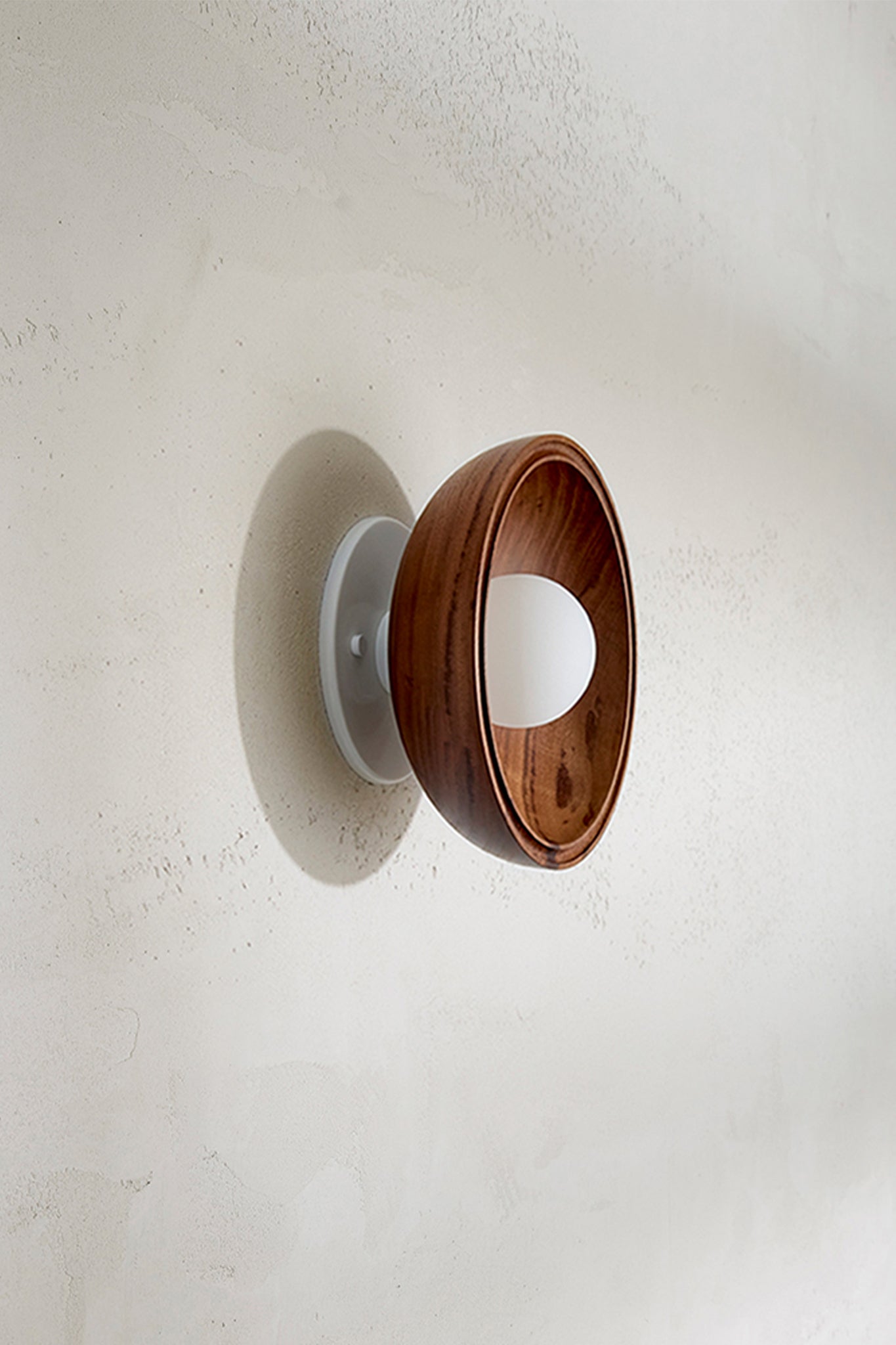 Selene Surface Sconce Small Walnut & White Satin