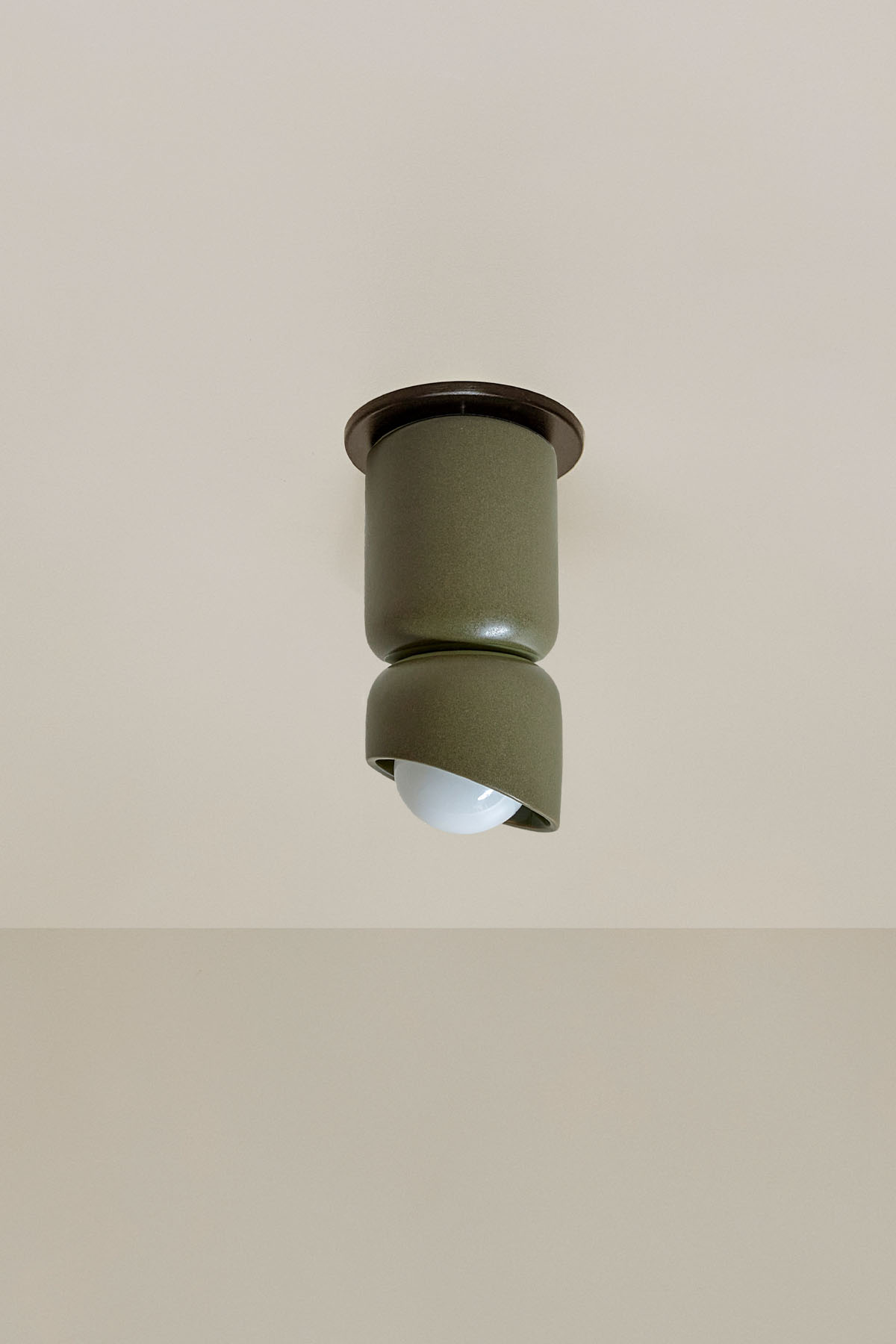Terra 1.5 Ceiling Light Olive, Brushed Black Slim Base Junction Box Adaptor