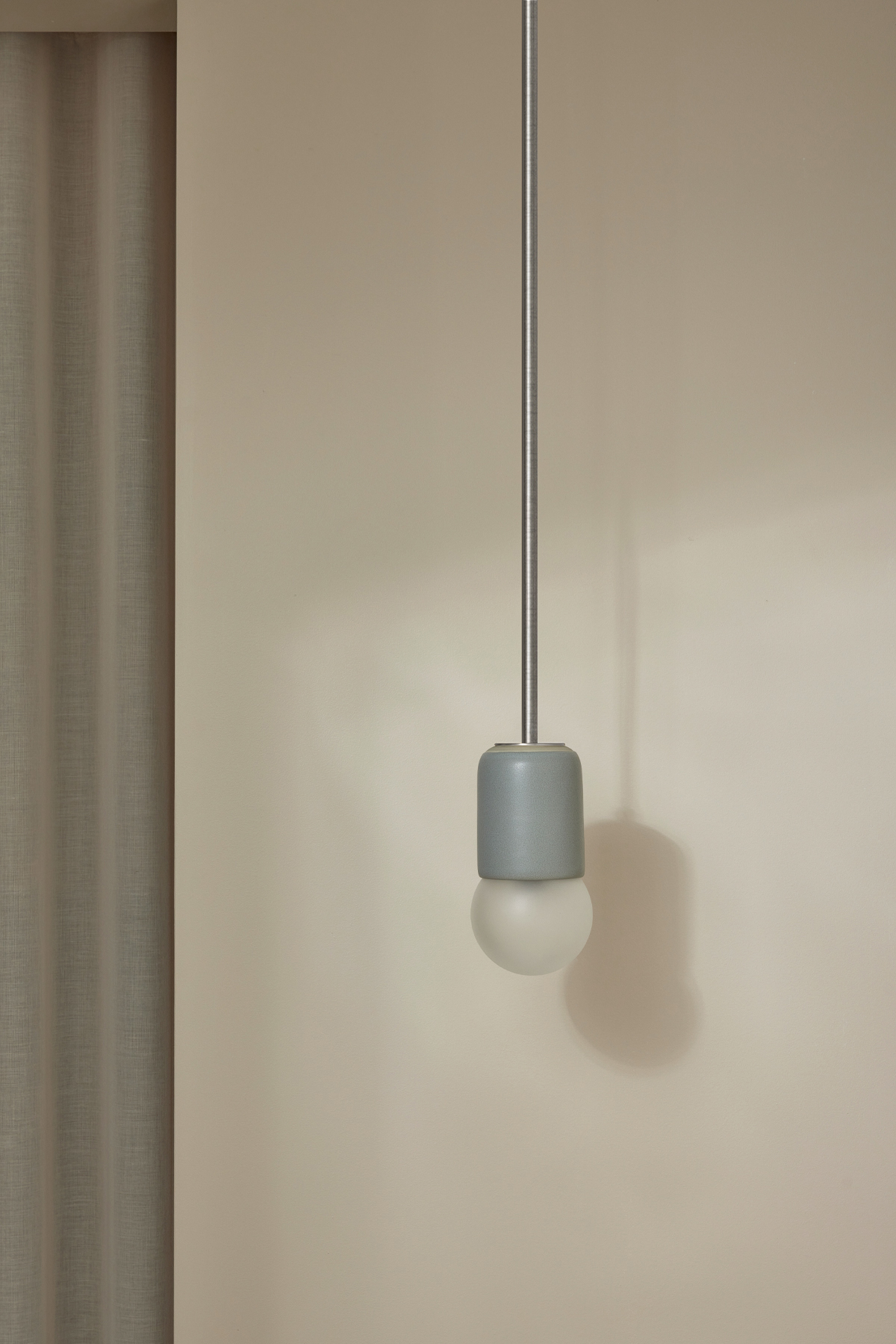 Terra 1 Pendant Light - Solid Rod Fog, Brushed Nickel