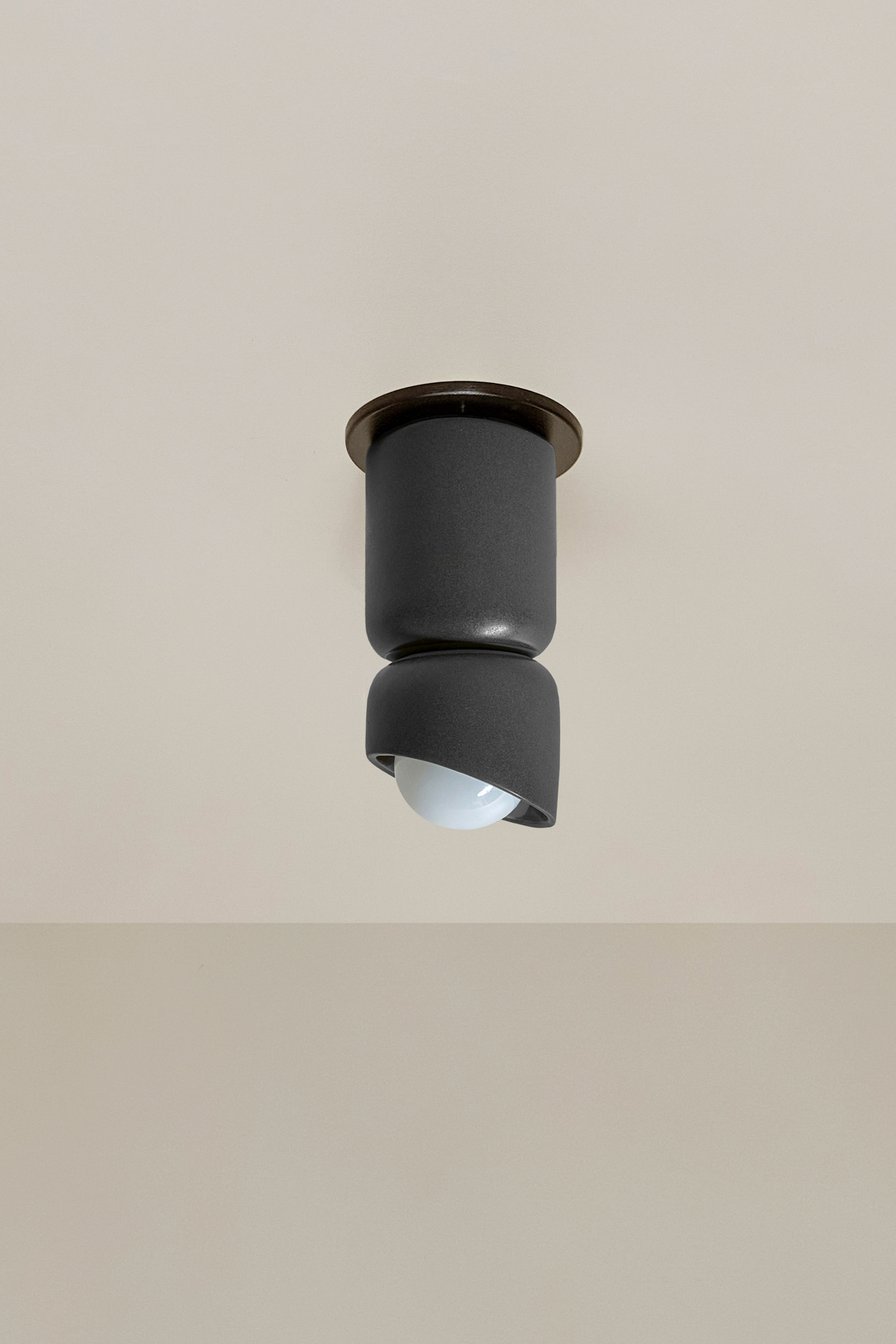 Terra 1.5 Ceiling Light Lead, Brushed Black Slim Base Junction Box Adaptor