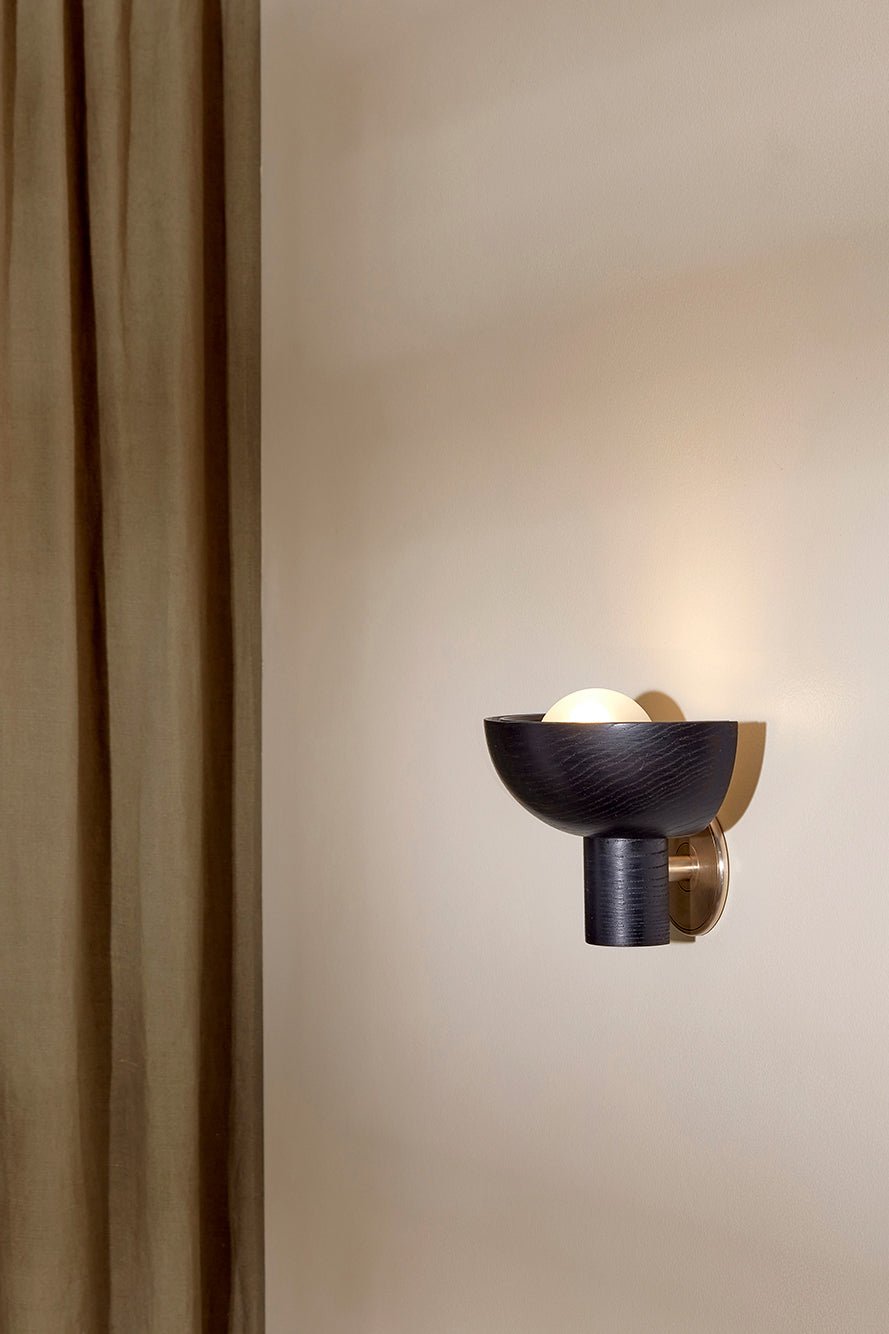 Selene Uplight - Small, Blackened Ash, Brass