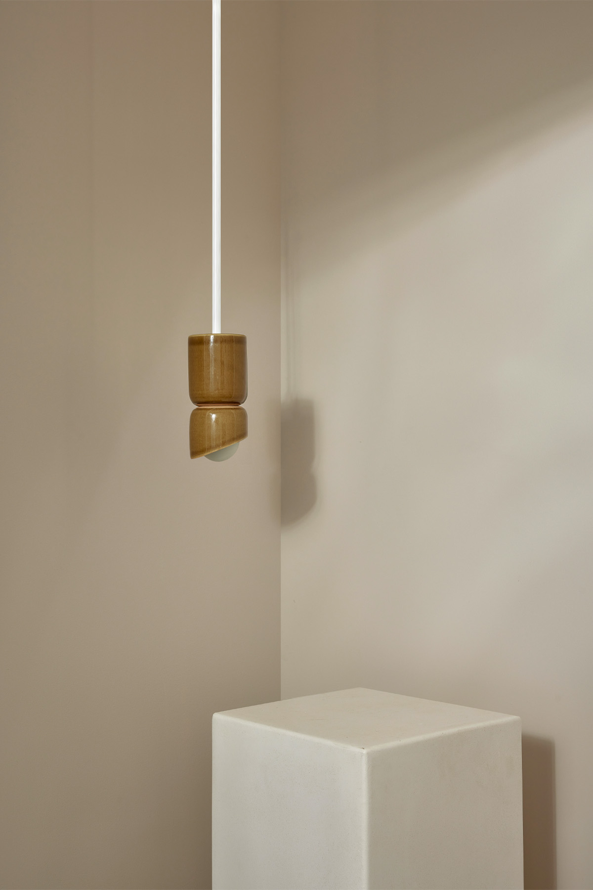 Terra 1.5 Pendant Light - Solid Rod Chartreuse, White Satin