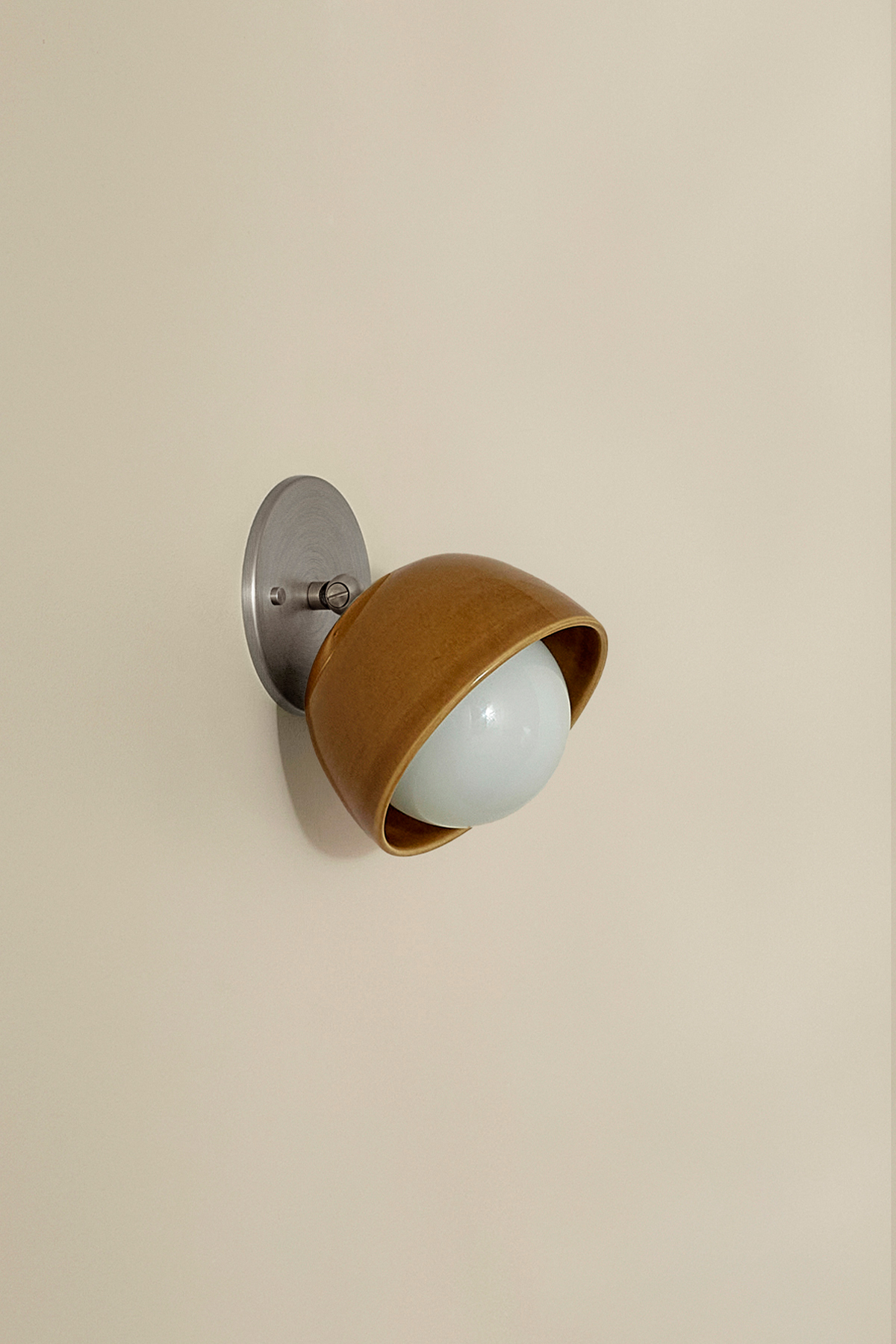 Terra 0 Short Surface Sconce Chartreuse, Brushed Nickel, IP44