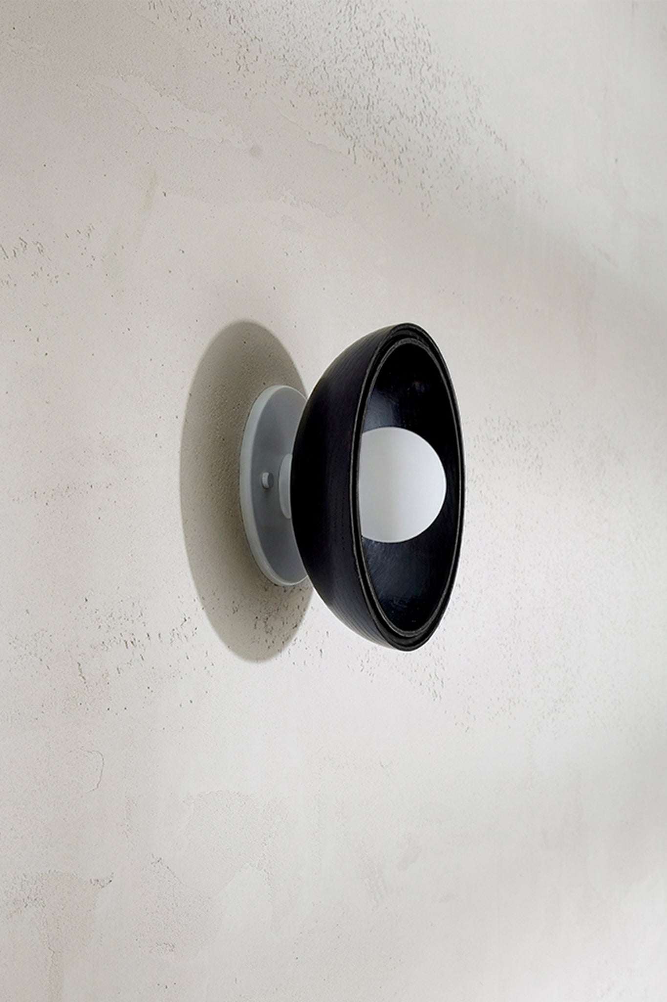 Selene Surface Sconce Small Blackened Ash & White Satin