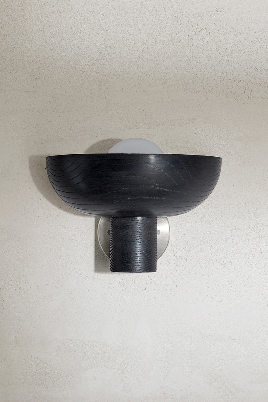 Selene Uplight Large Blackened Ash & Brushed Nickel