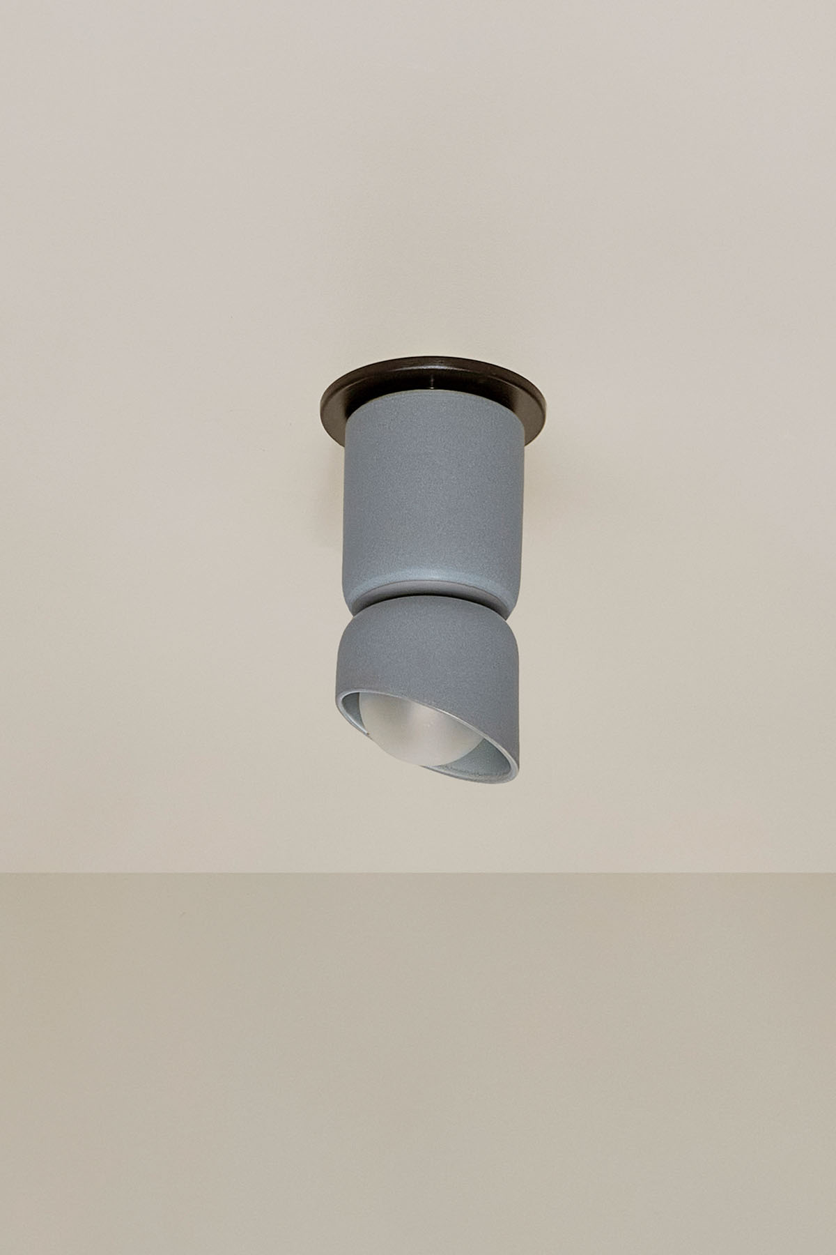 Terra 1.5 Ceiling Light Fog, Brushed Black Slim Base Junction Box Adaptor