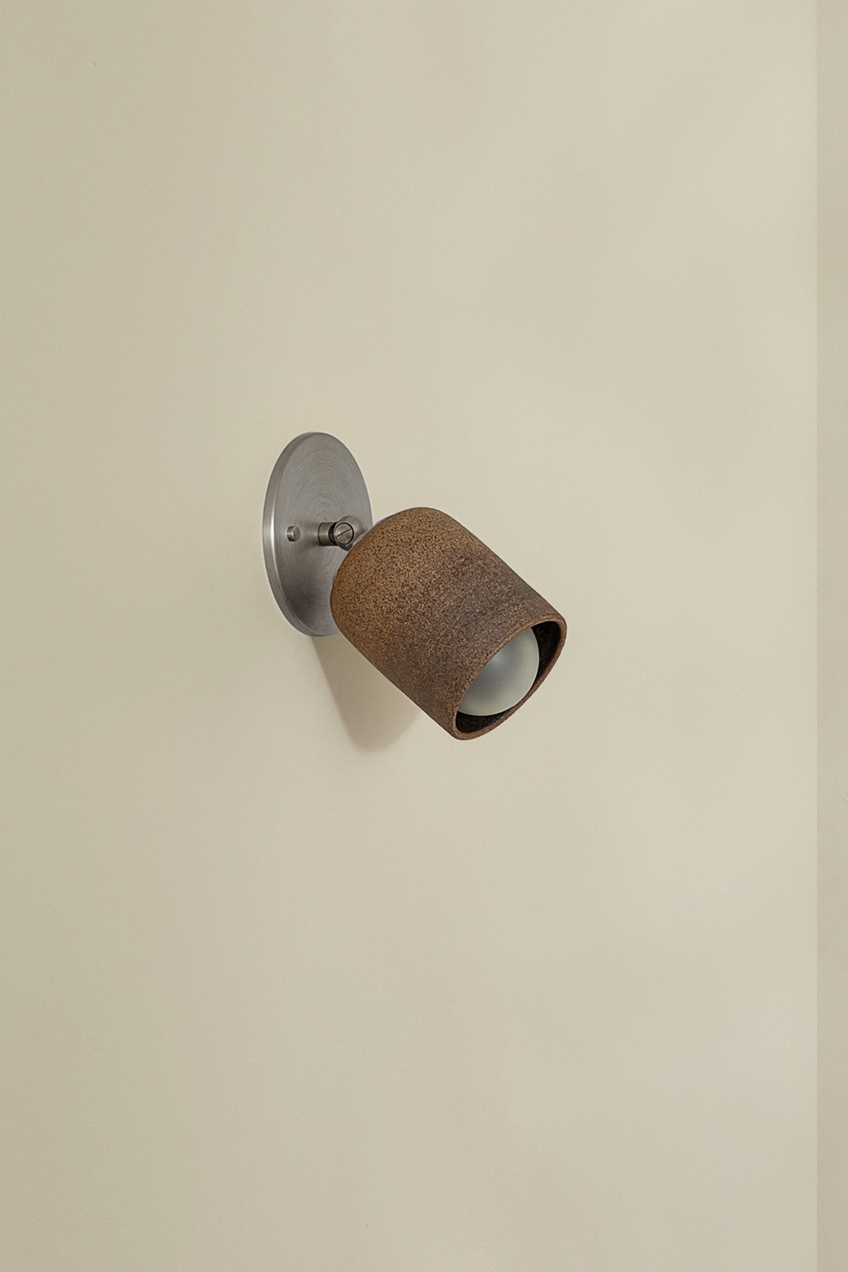 Terra 1 Short Surface Sconce Clay, Brushed Nickel, IP44