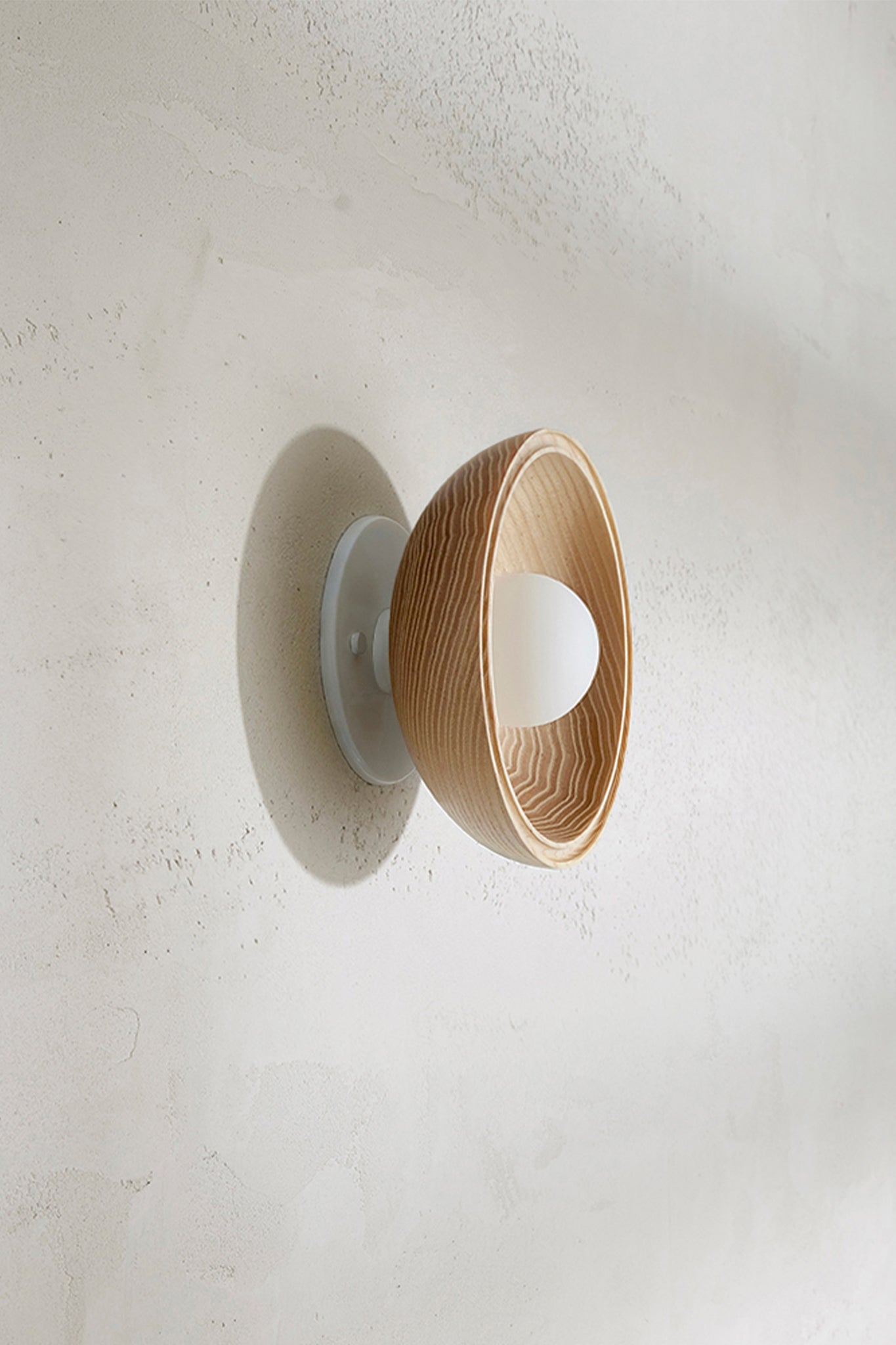 Selene Surface Sconce Small Ash & White Satin