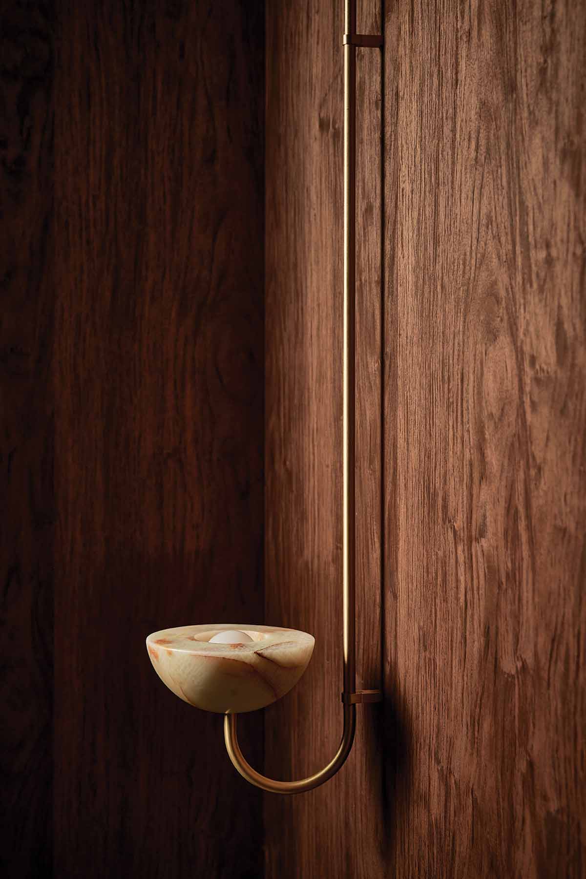 Aurelia Wall Light Small Cornice Jade Onyx & Brass
