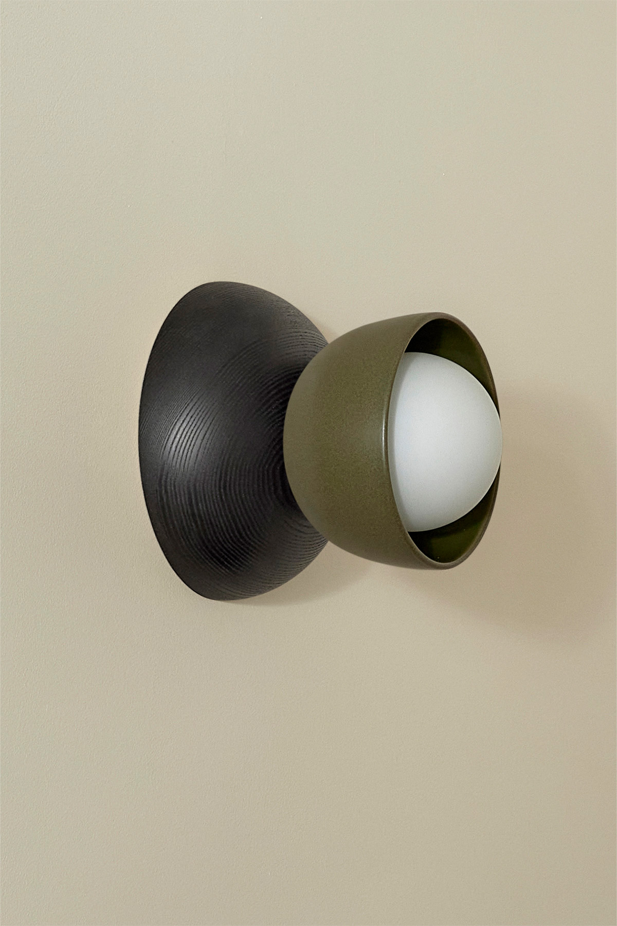 Terra 00 Surface Sconce Olive, Blackened Ash