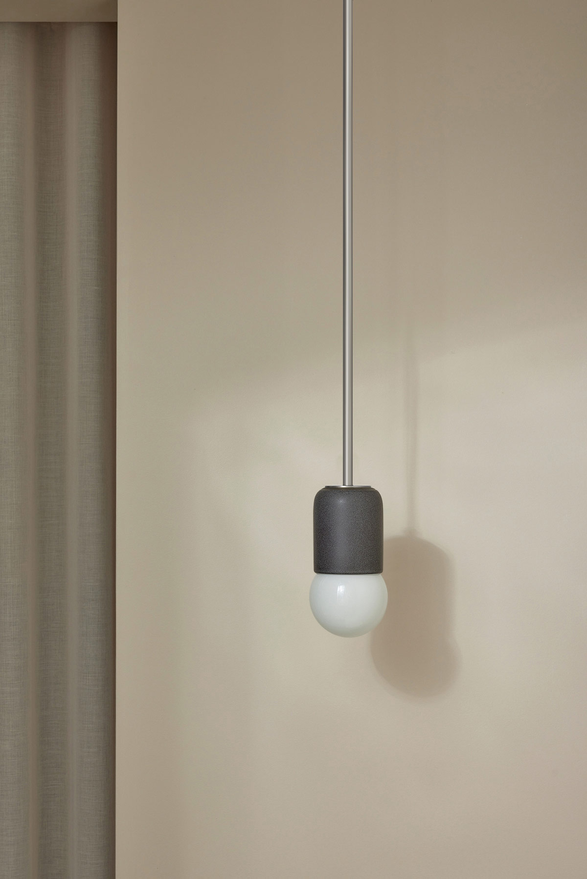 Terra 1 Pendant Light - Solid Rod Lead, Brushed Nickel