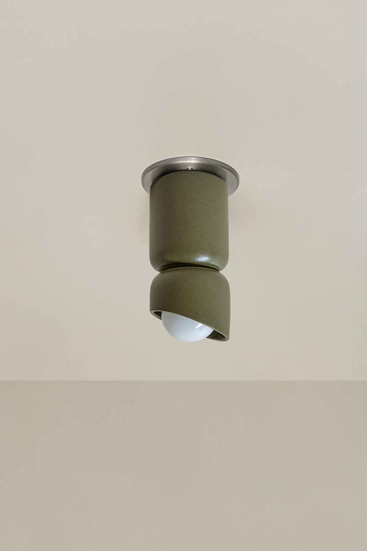 Terra 1.5 Ceiling Light Olive, Brushed Nickel Slim Base Junction Box Adaptor