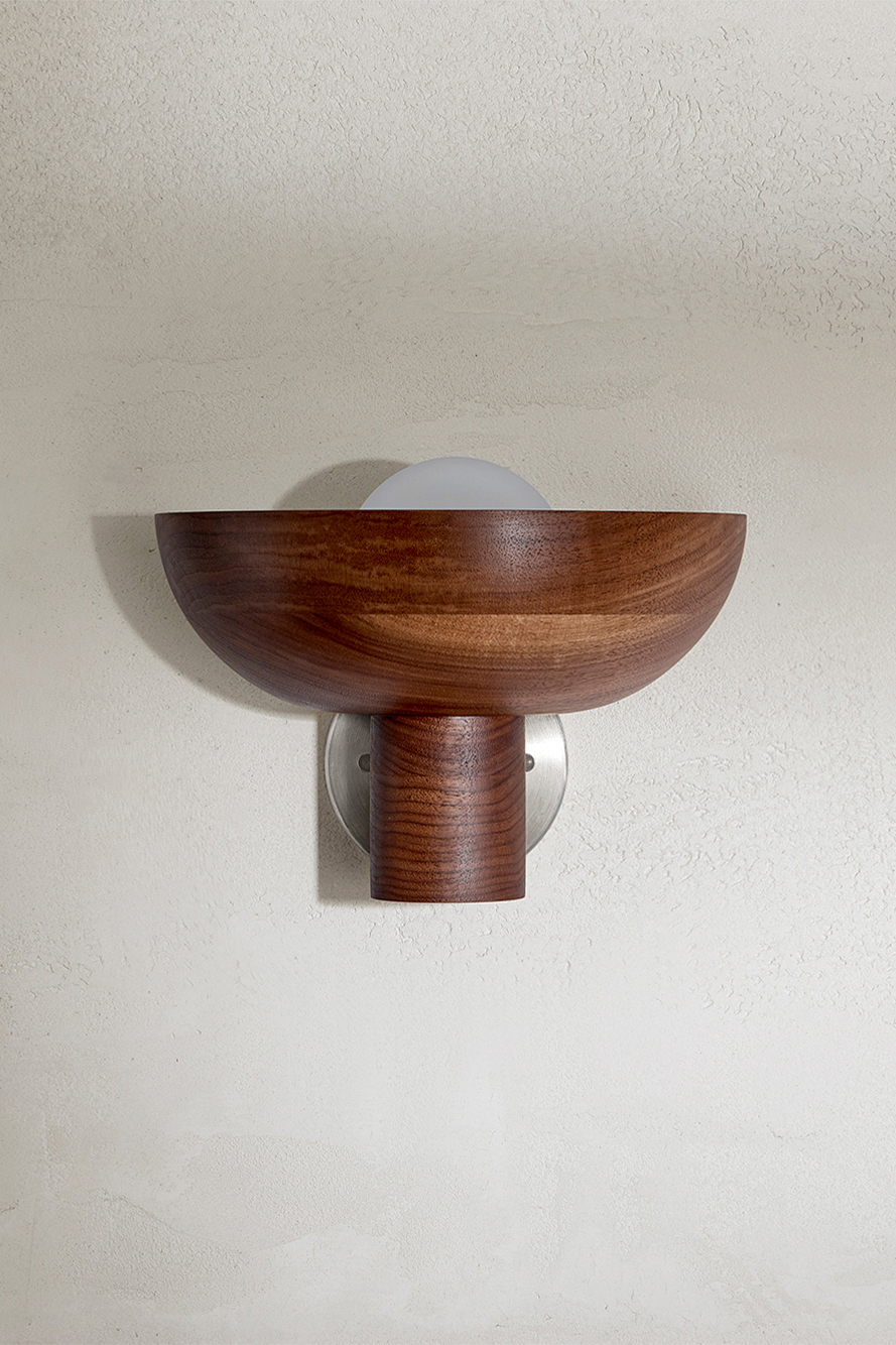 Selene Uplight Large Walnut & Brushed Nickel