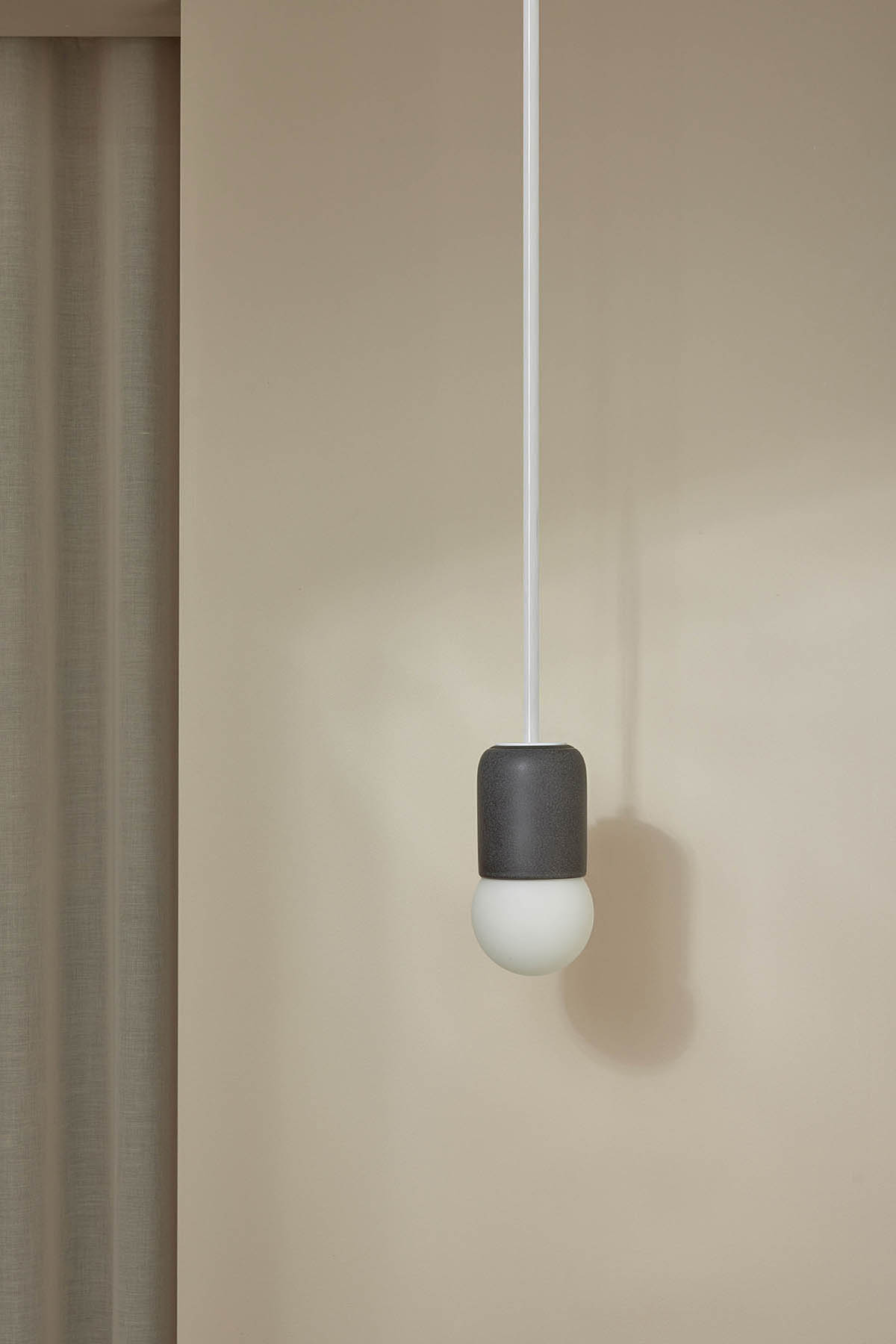 Terra 1 Pendant Light - Solid Rod Lead, White Satin
