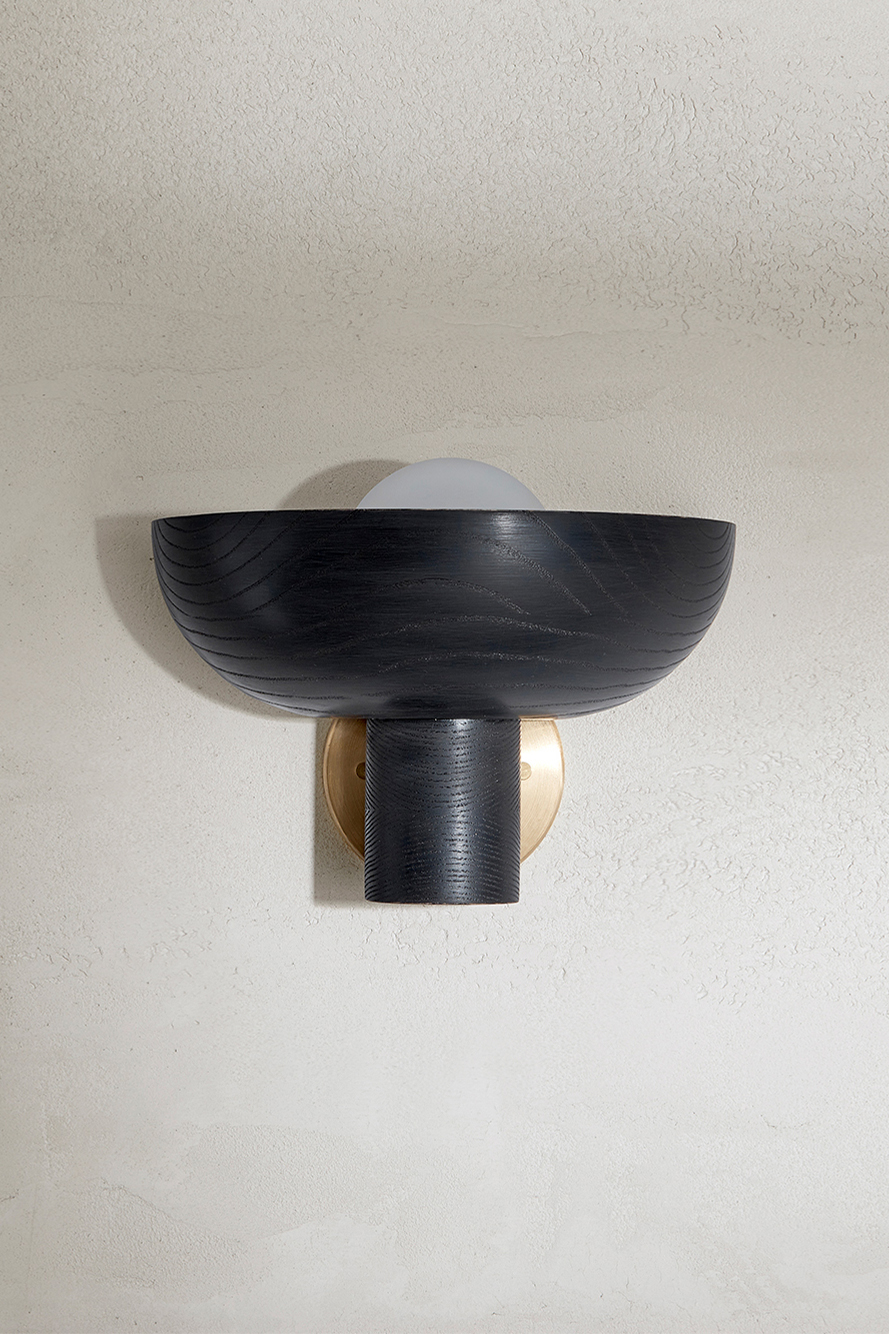 Selene Uplight Large Blackened Ash & Brass