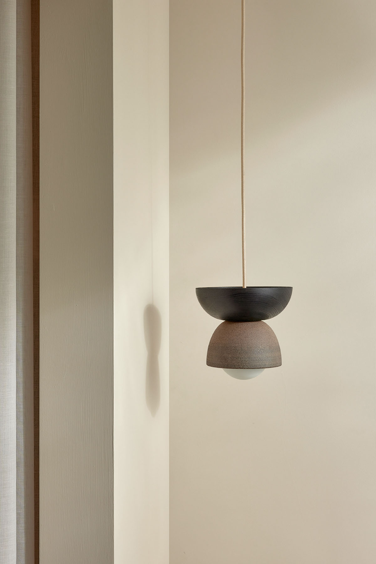Terra 00 Pendant Light - Fabric Clay, Blackened Ash, Brushed Nickel