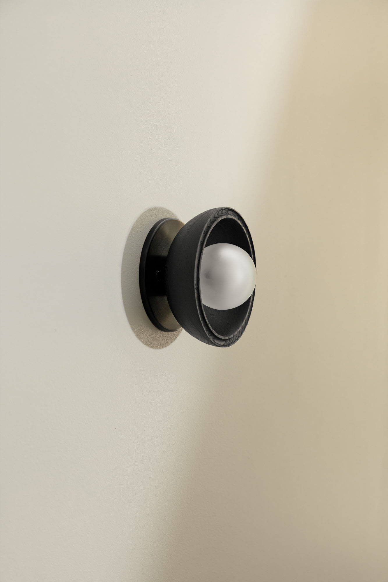 Selene Surface Sconce Mini Blackened Ash & Brushed Black