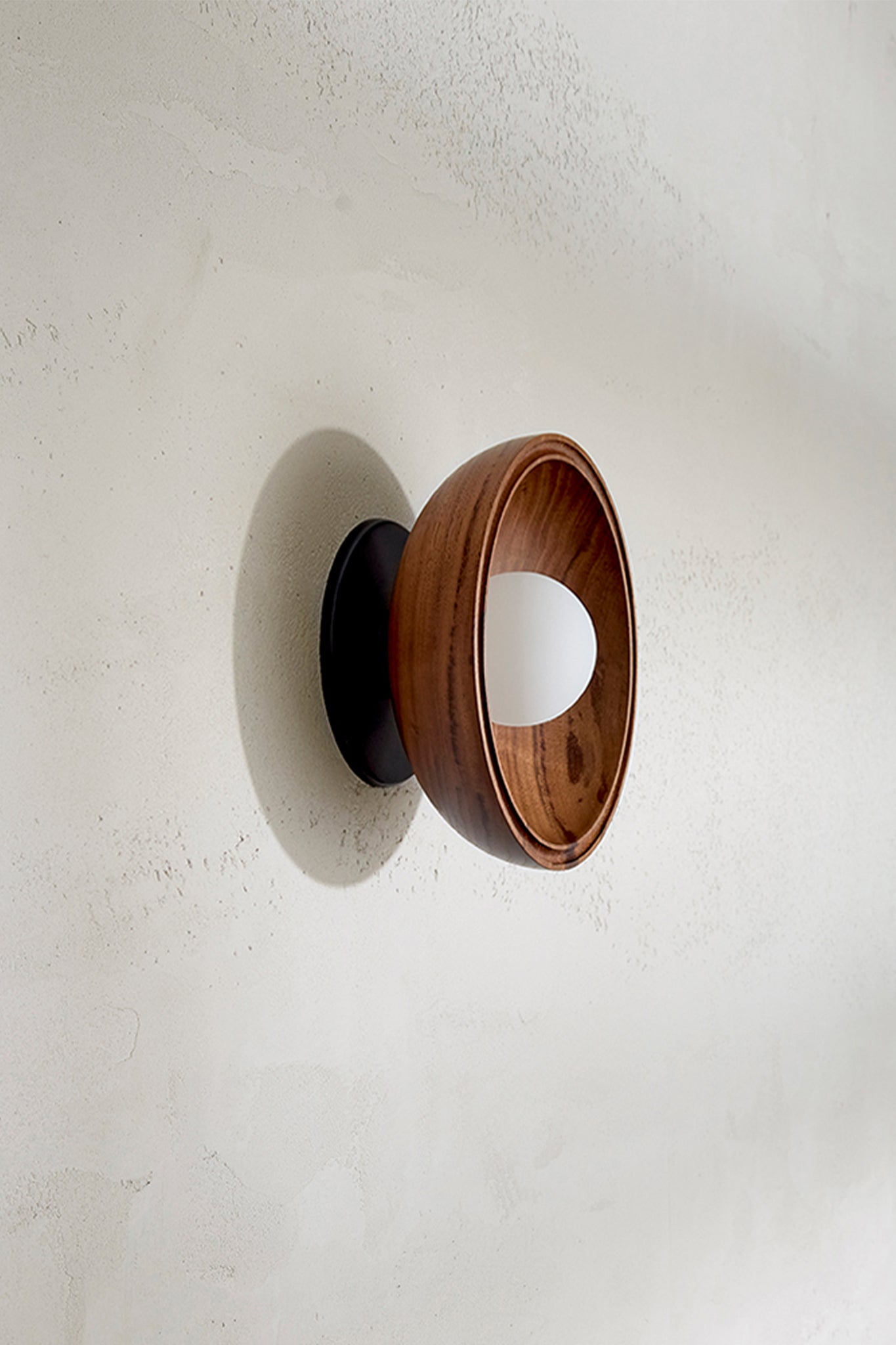 Selene Surface Sconce Small Walnut & Brushed Black