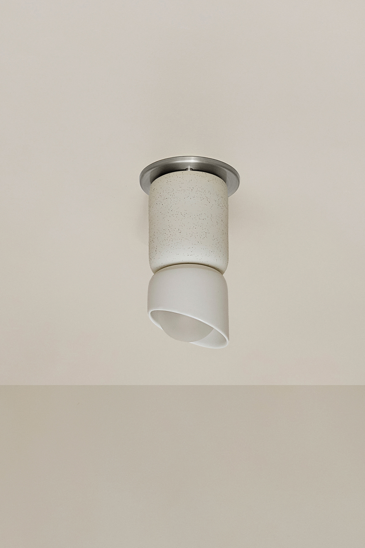 Terra 1.5 Ceiling Light Vanilla Bean, Brushed Nickel Slim Base Junction Box Adaptor