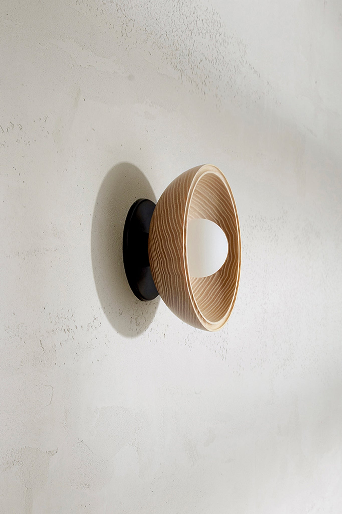 Selene Surface Sconce Small Ash & Brushed Black