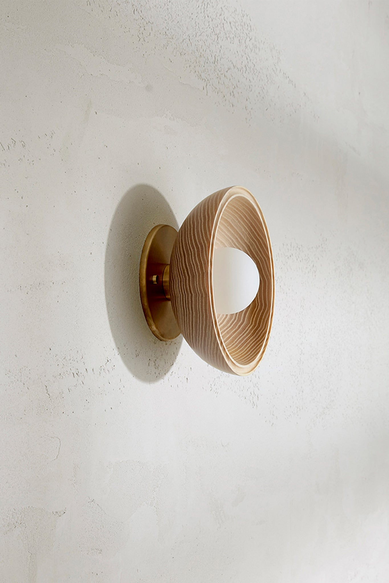 Selene Surface Sconce Small Ash & Brass