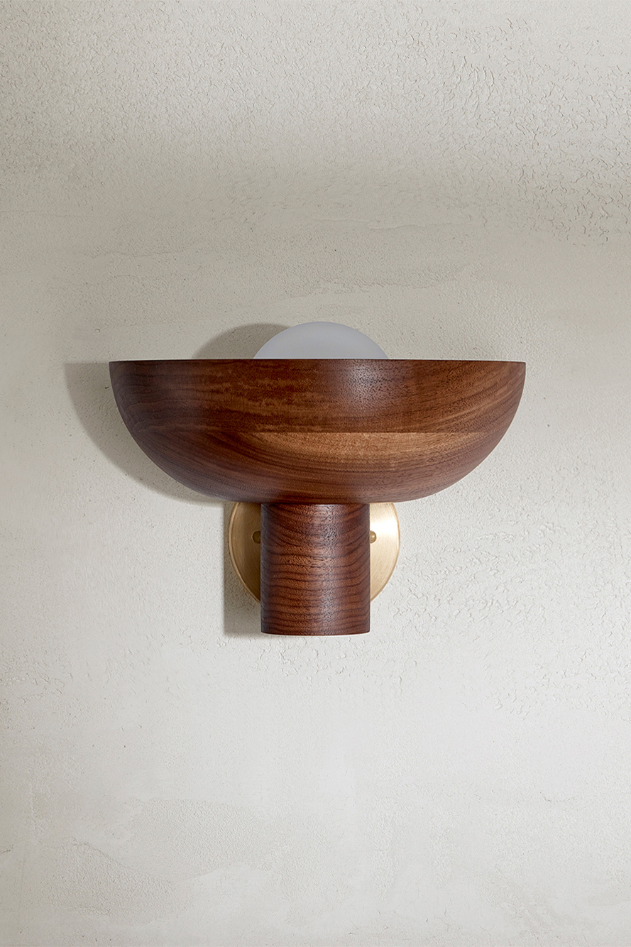 Selene Uplight Large Walnut & Brass