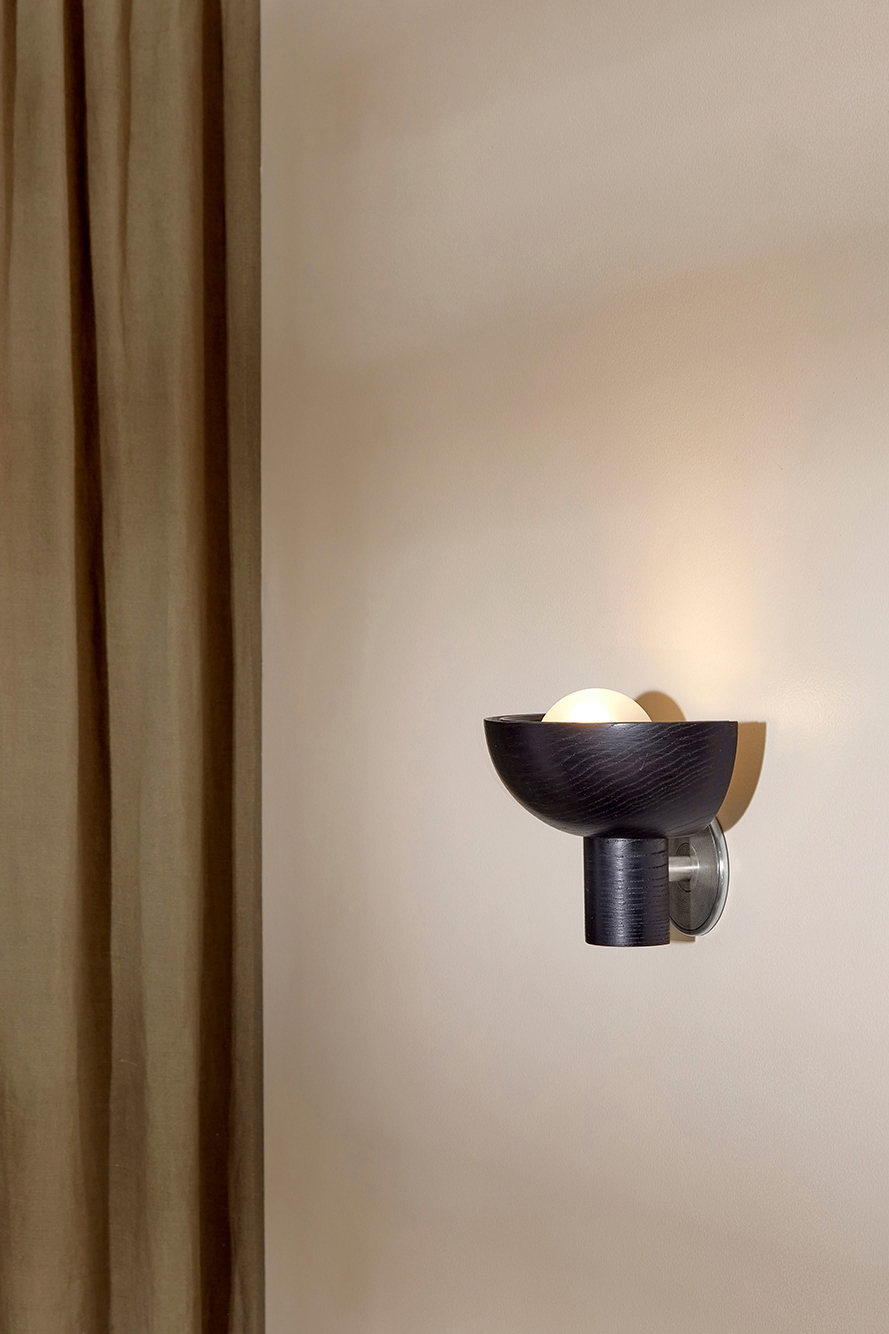 Selene Uplight - Small, Blackened Ash, Brushed Nickel
