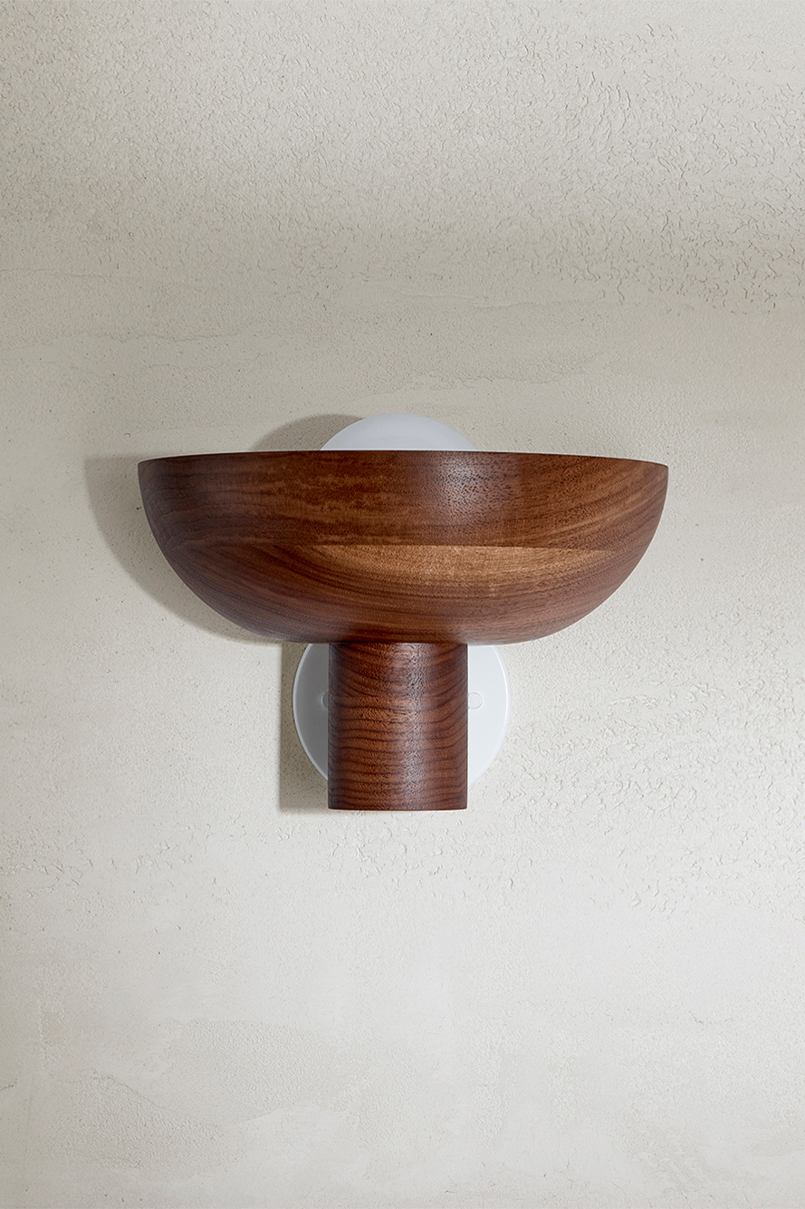Selene Uplight Large Walnut & White Satin