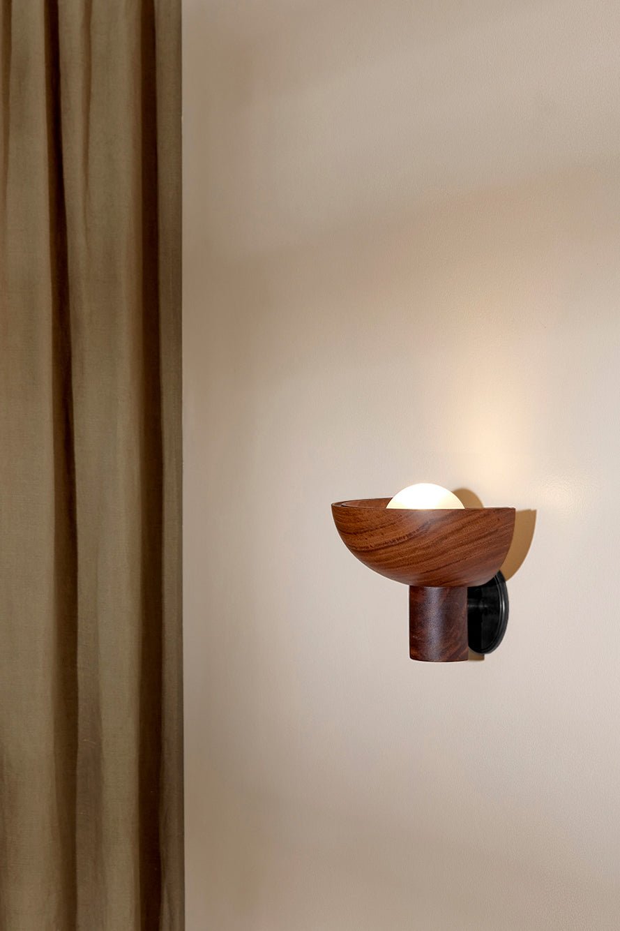 Selene Uplight - Small, Walnut, Brushed Black