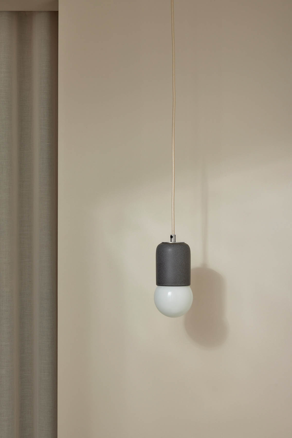 Terra 1 Pendant Light - Fabric Lead, Brushed Nickel