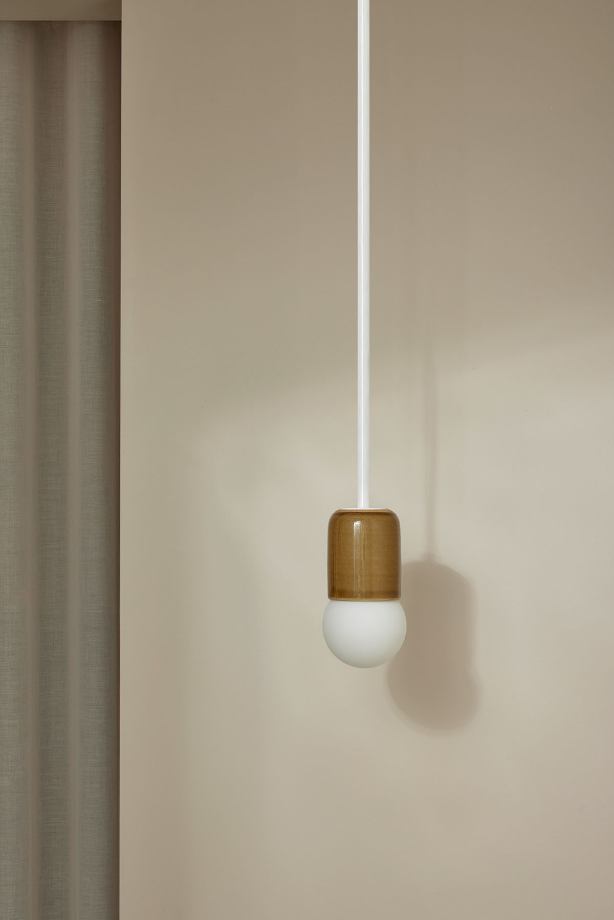 Terra 1 Pendant Light - Solid Rod Chartreuse, White Satin