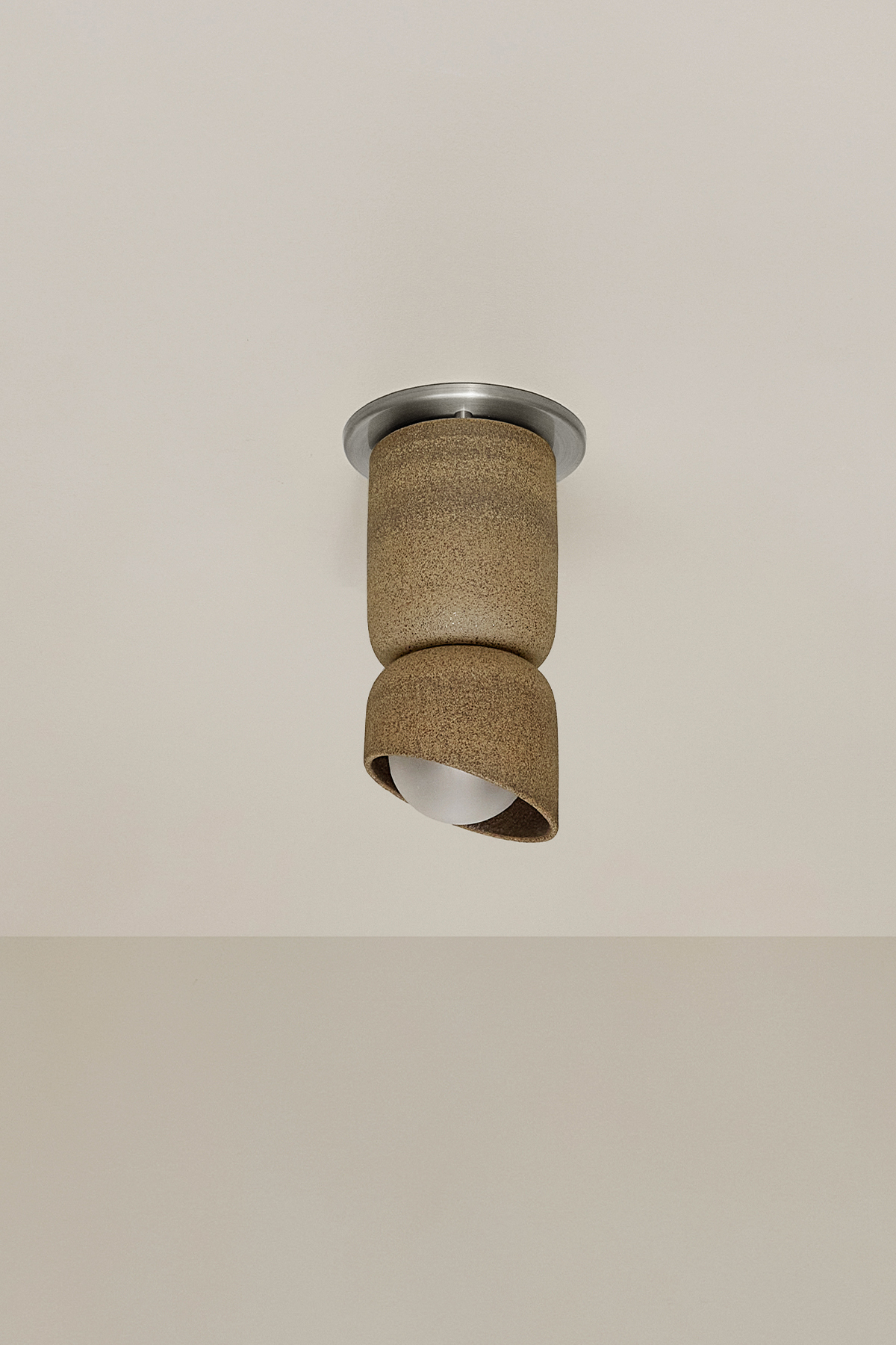 Terra 1.5 Ceiling Light Clay, Brushed Nickel Slim Base Junction Box Adaptor