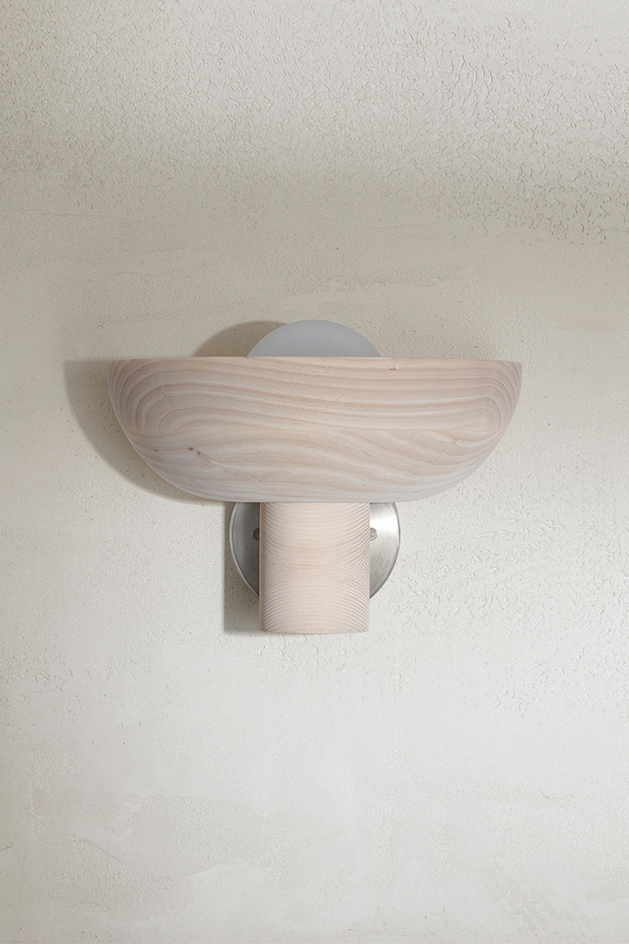 Selene Uplight Large Bleached Ash & Brushed Nickel