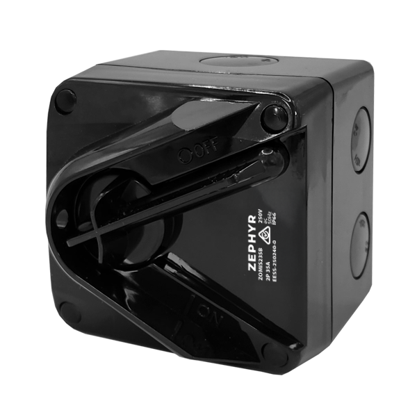 Mini Isolator Switch 35A 2P 250V - Black