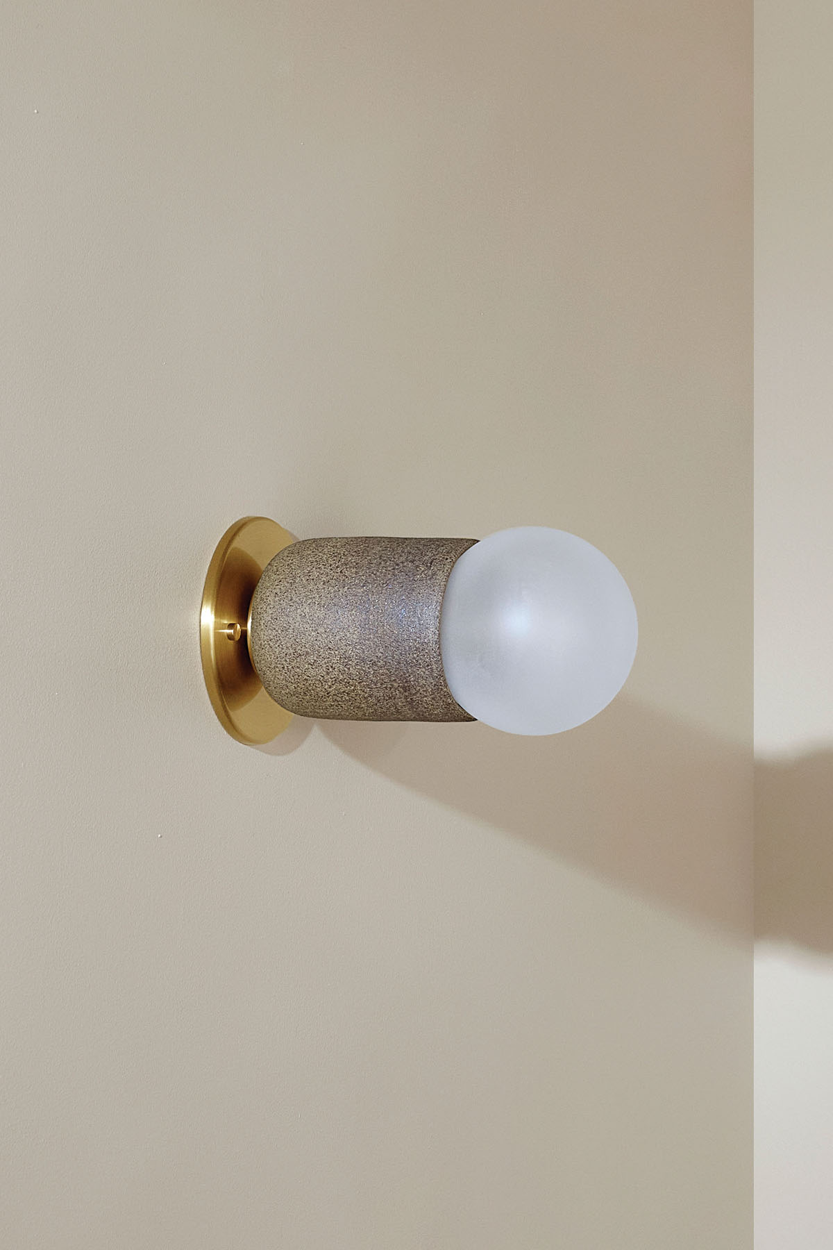 Terra 1 Surface Sconce Clay, Brass, Slim Base Junction Box Adaptor