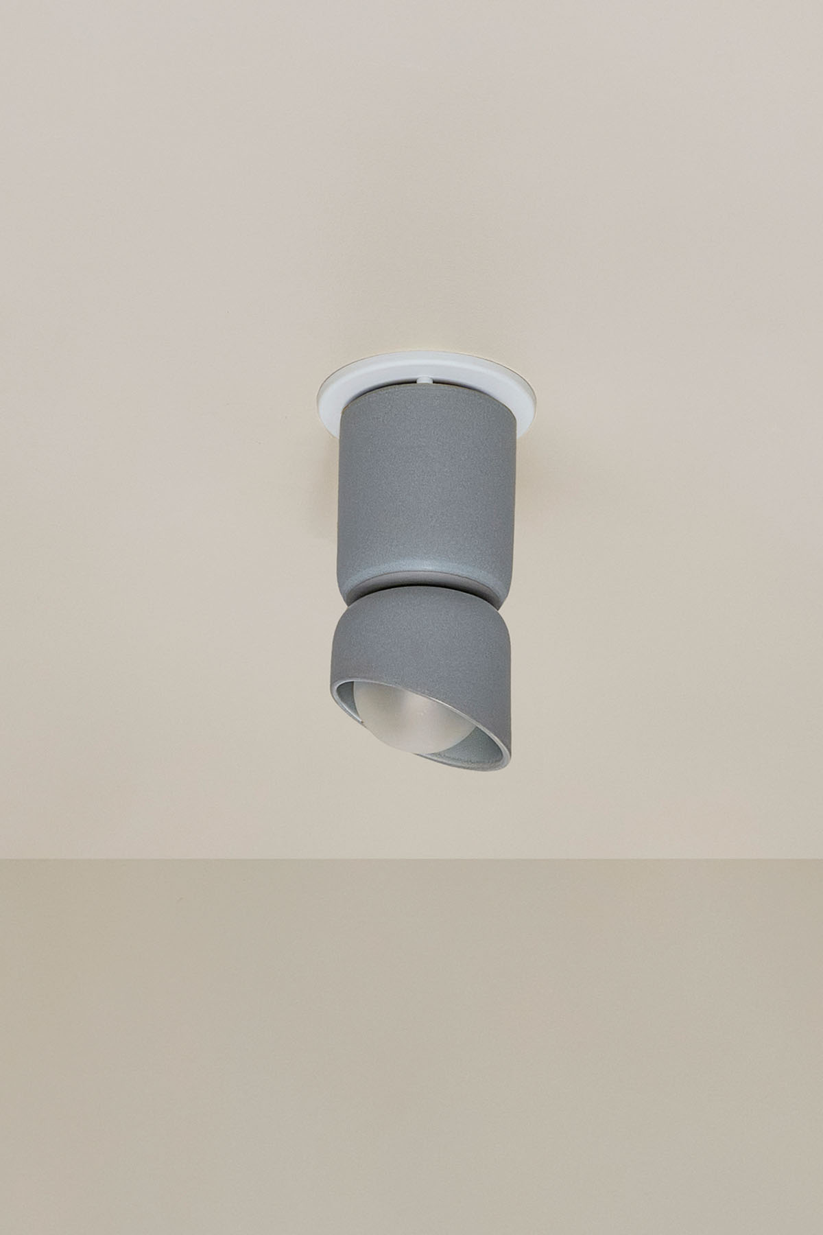 Terra 1.5 Ceiling Light Fog, White Satin Slim Base Junction Box Adaptor