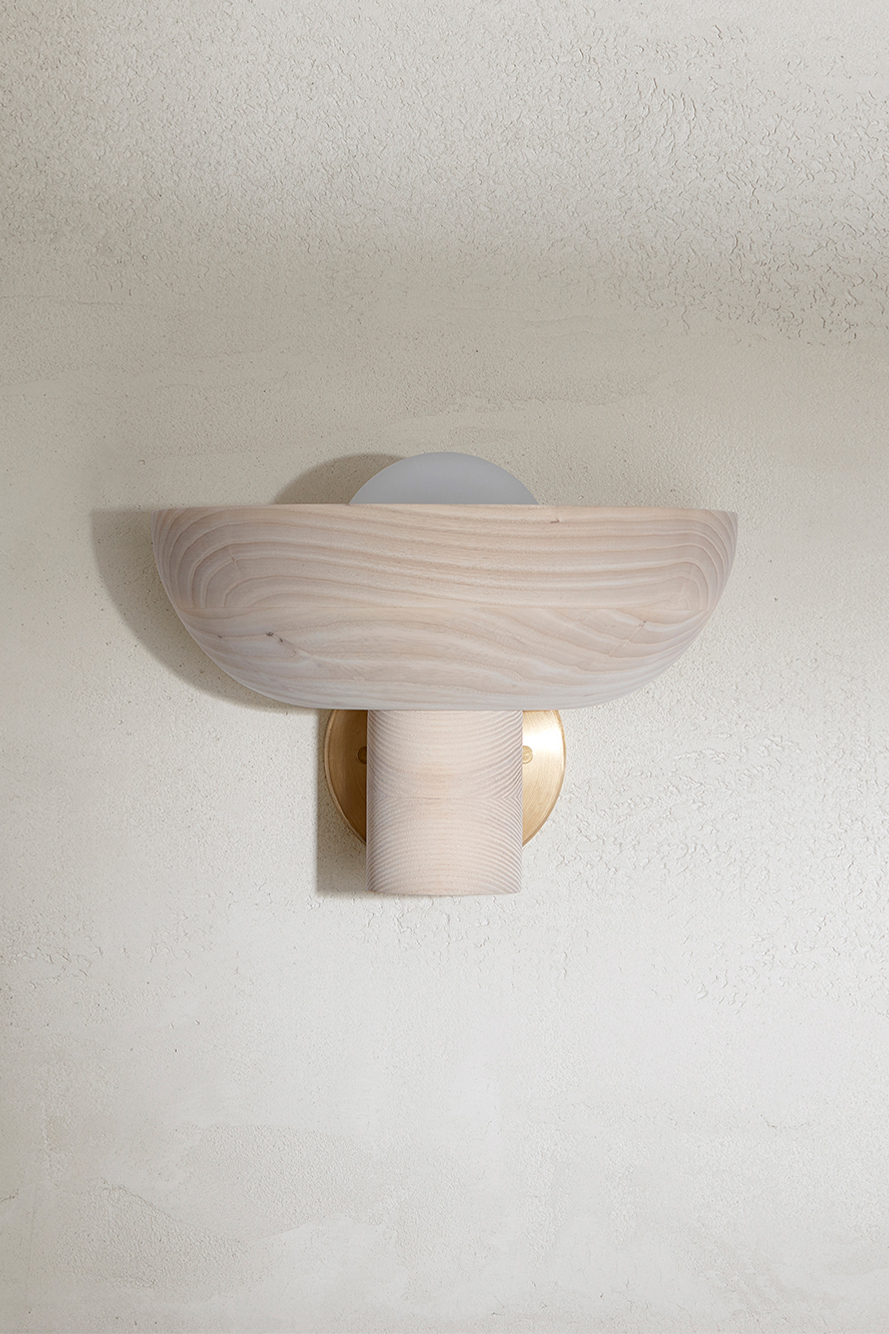 Selene Uplight Large Bleached Ash & Brass