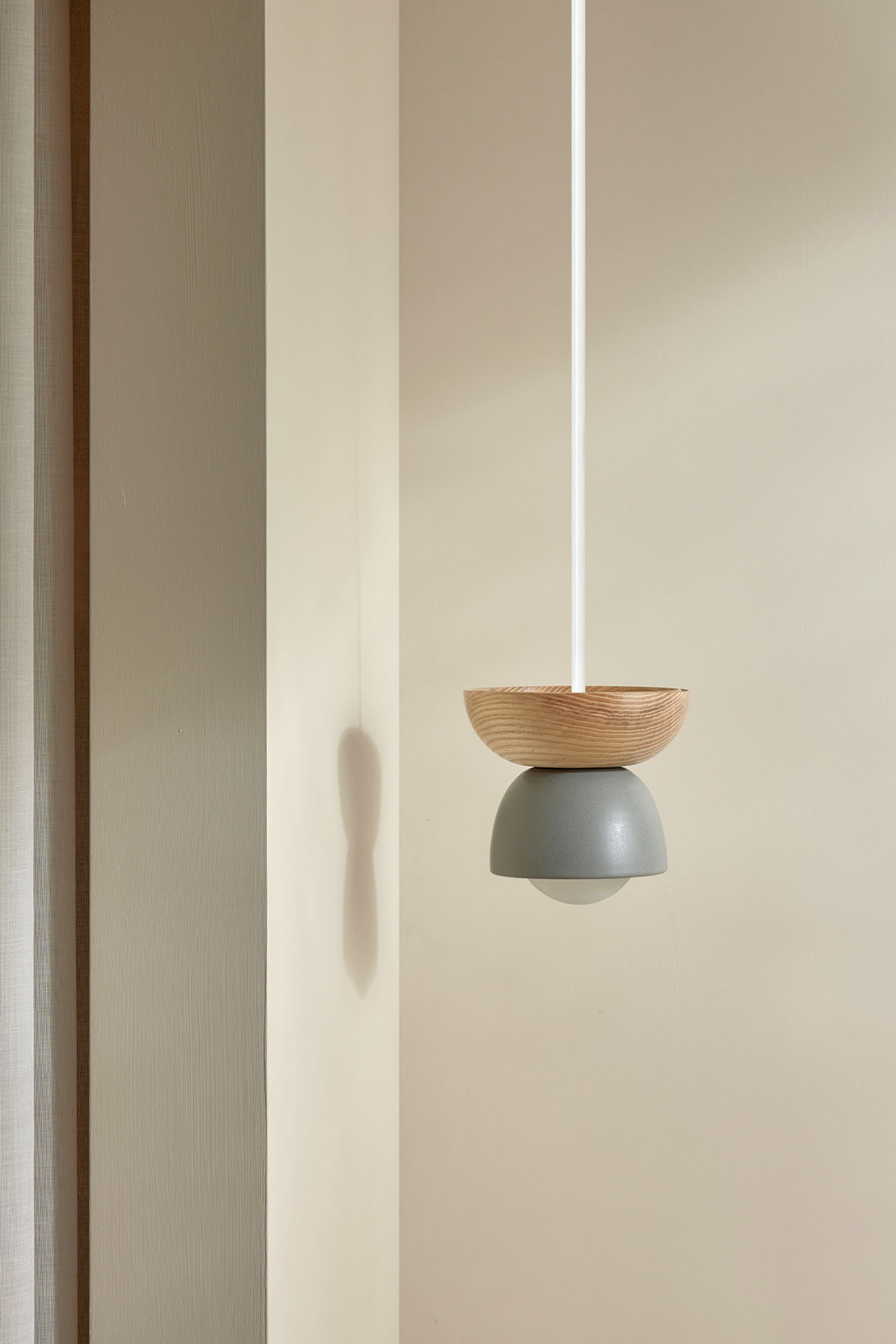 Terra 00 Pendant Light - Solid Rod Fog, Ash, White Satin